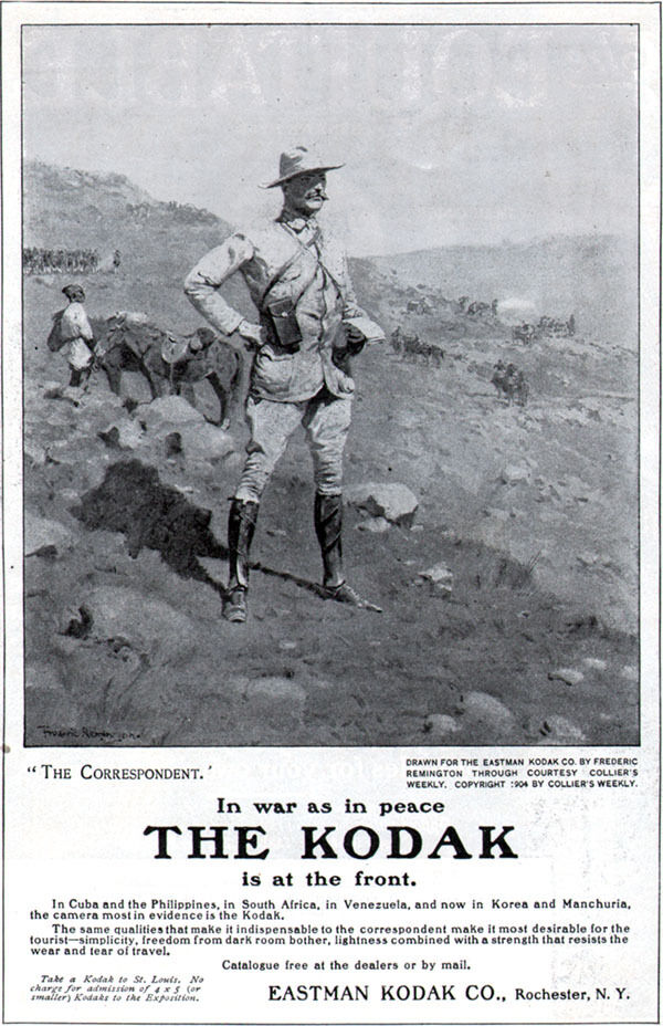 Frederic Remington The Correspondent EASTMAN KODAK In Peace & War 1904 Print Ad