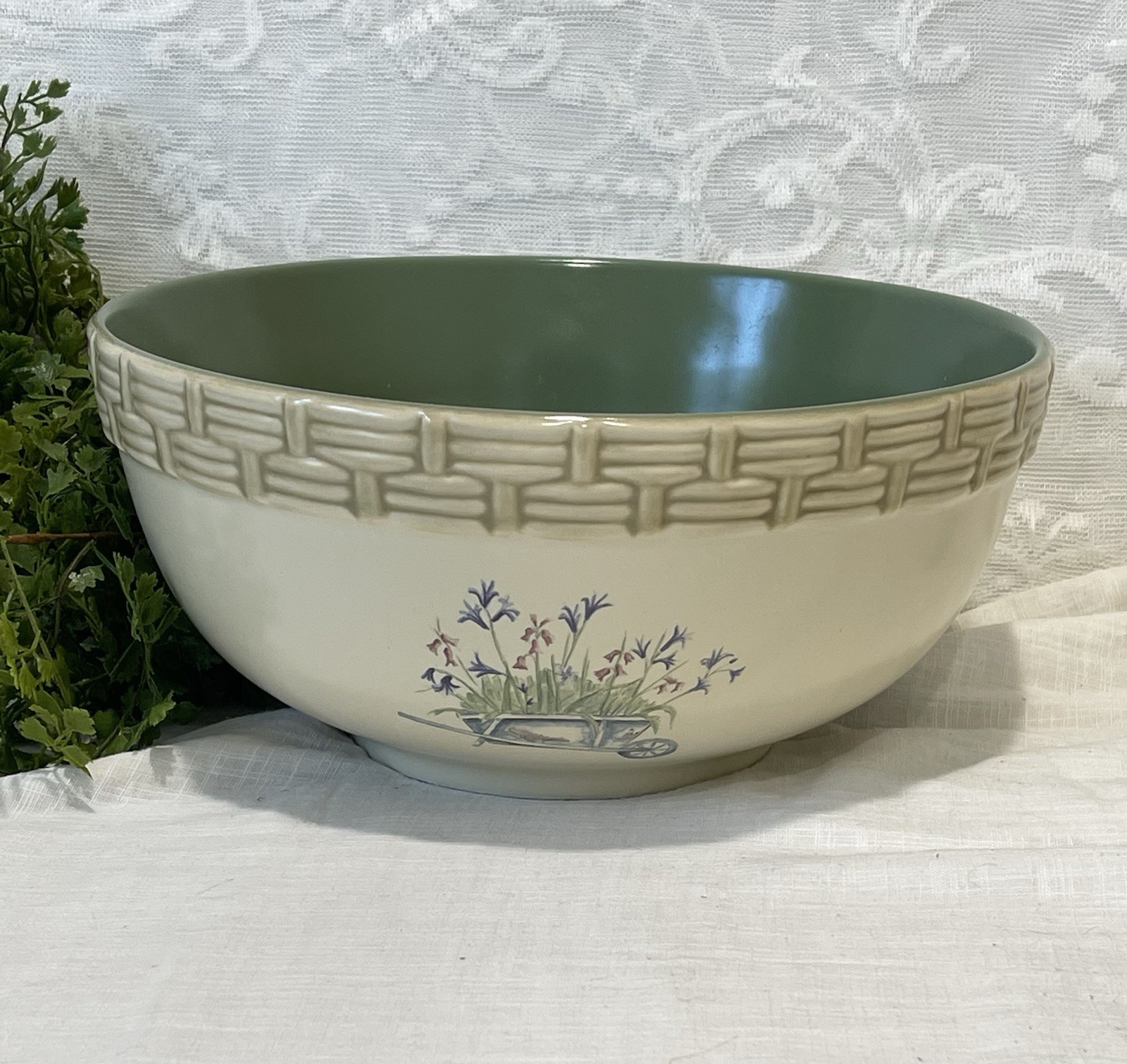 Sonoma In The Garden Bowl Large Mixing Bowl Garden Basketweave Rim