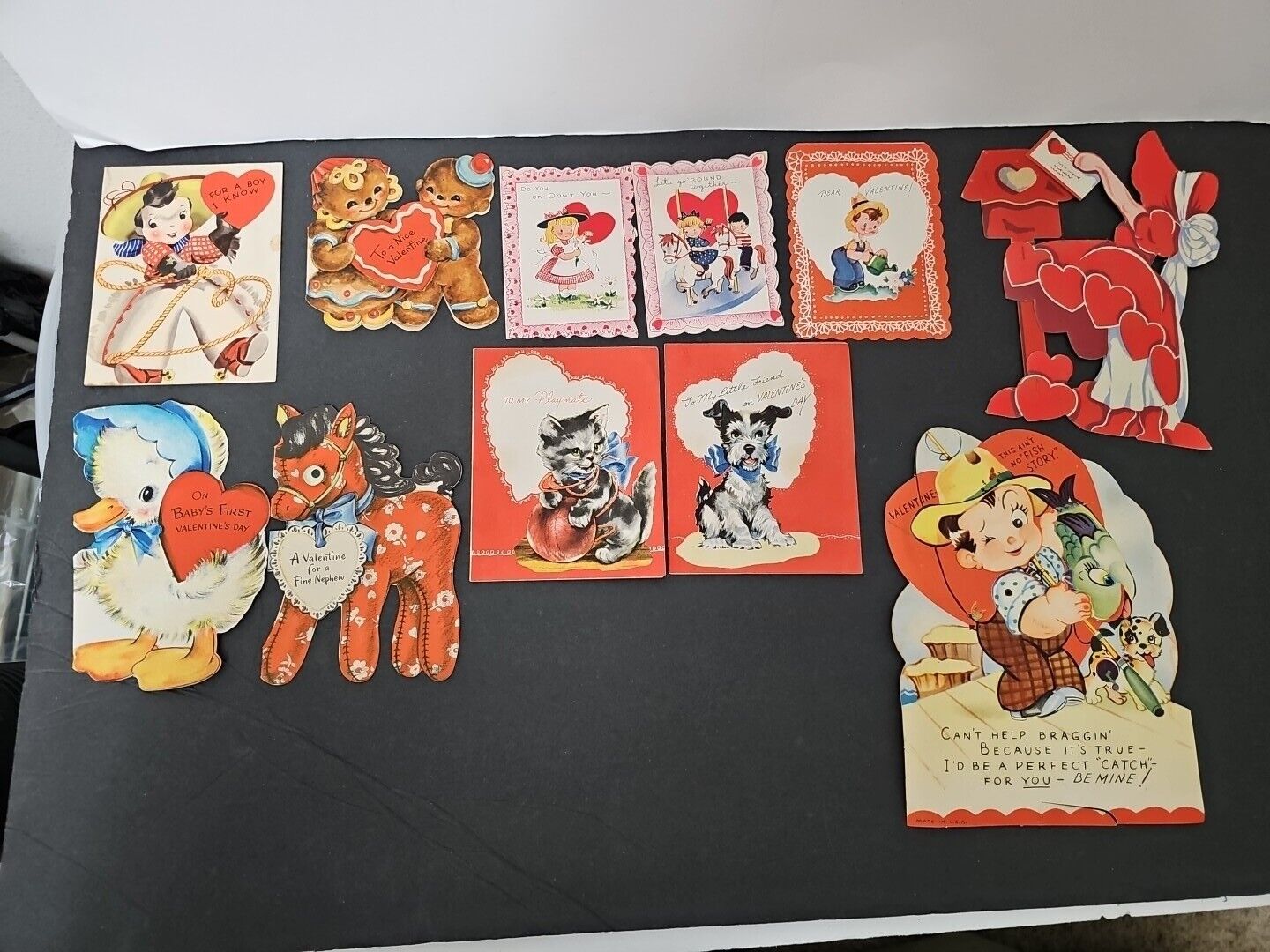 11 Vintage 1940 50 Valentine Cards 