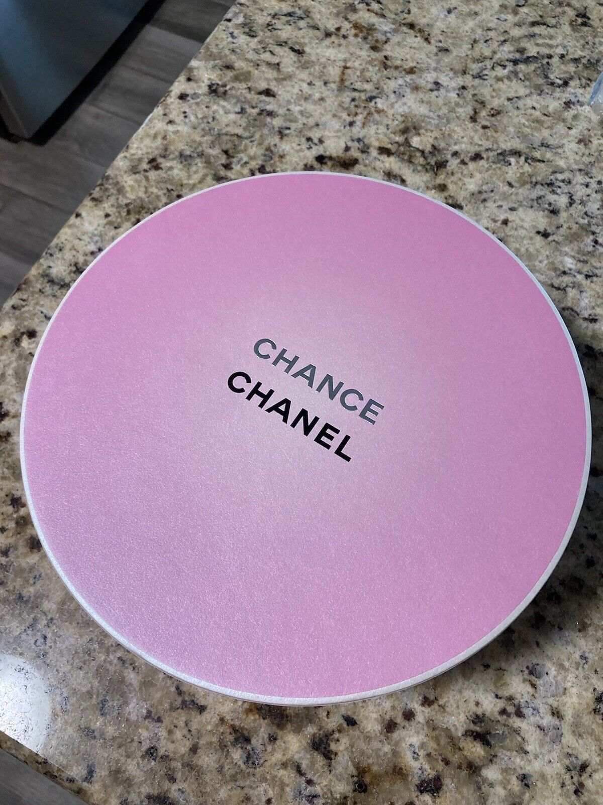 CHANEL CHANCE Pink Round Gift/Hat Box Great Condition