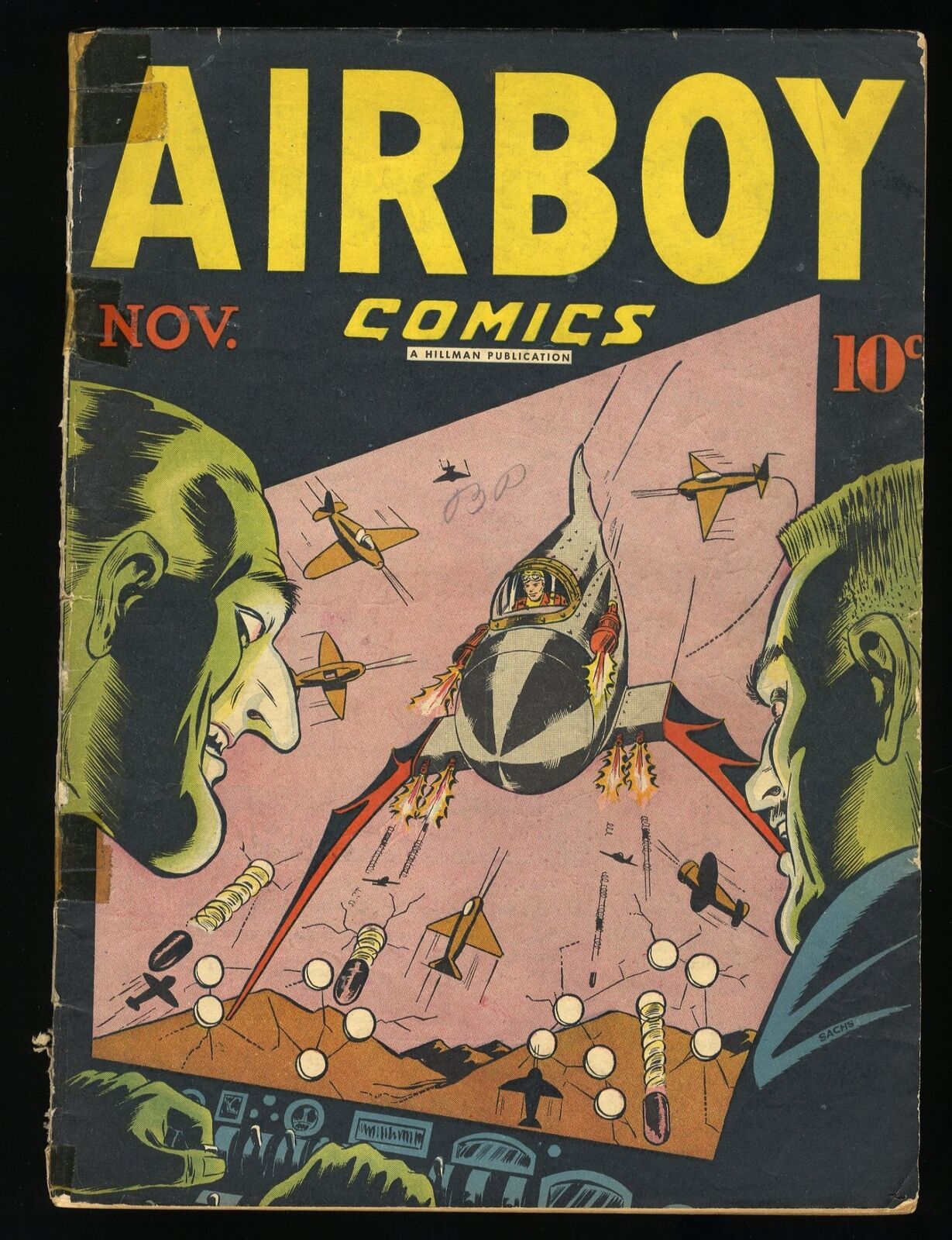 Airboy Comics v3 #10 FA/GD 1.5 Sachs Cover Art The Heap SkyWolf Hillman 1946