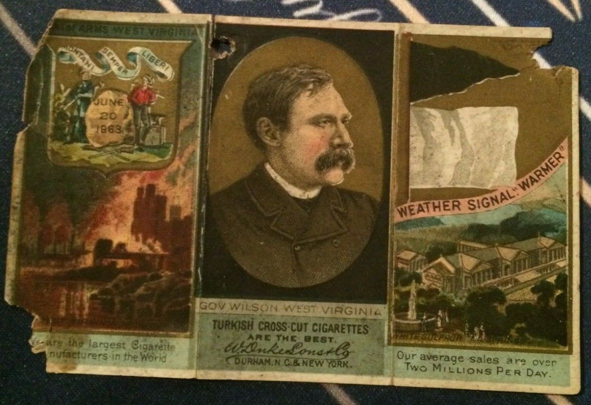 1888 WEST VIRGINIA Duke tobacco cards State & Territorial Governor, map N133