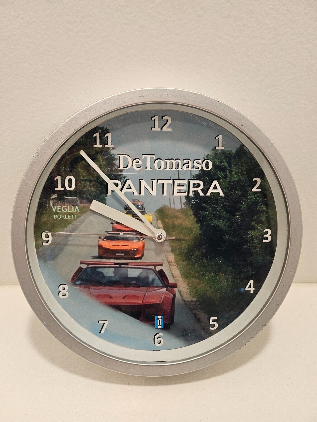 De Tomaso Pantera Wall Clock Red Orange