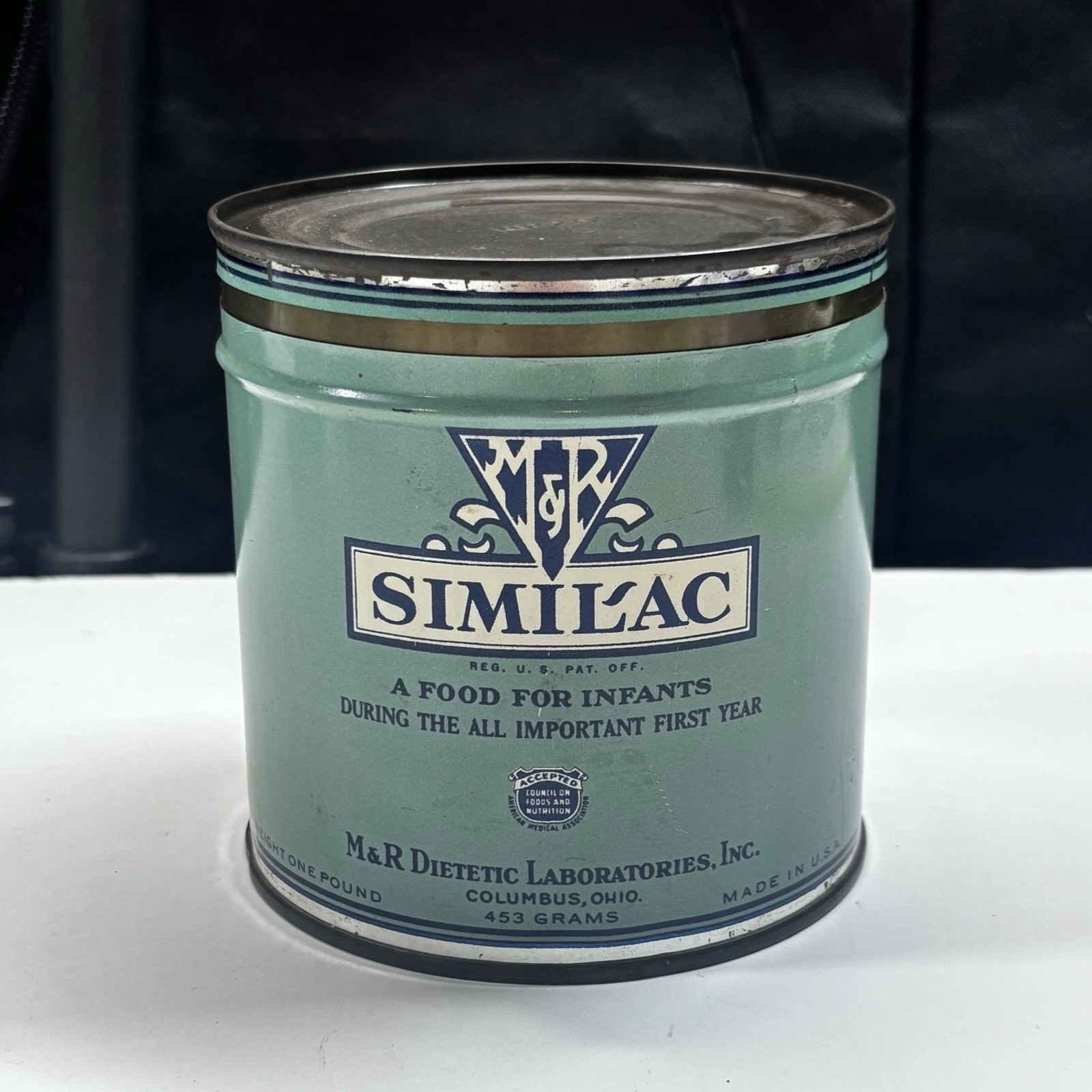 Vtg HTF Similac Tin Can M&R Dietetic Laboratories, Inc. USA Baby Food Container 