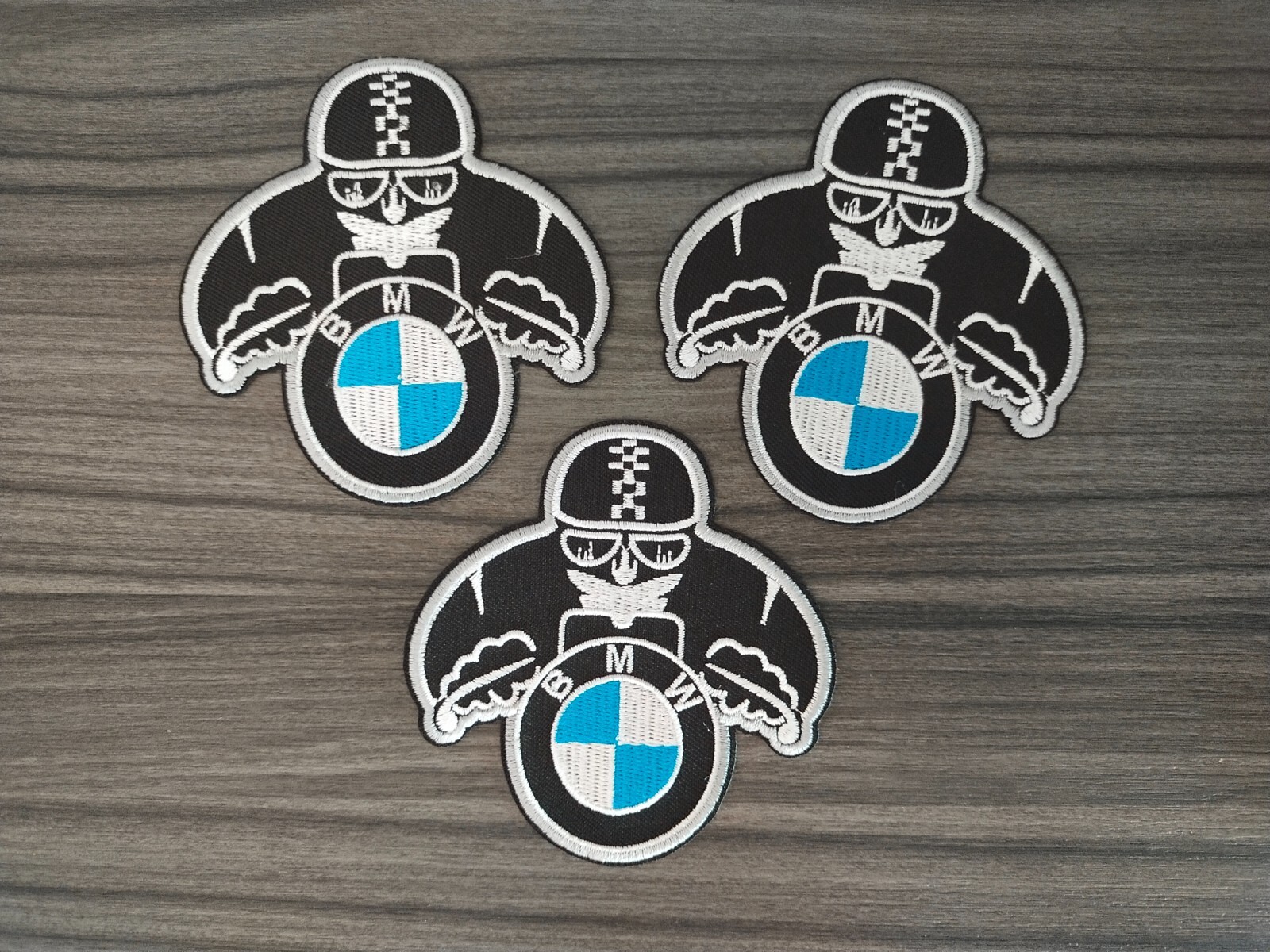 3 pcs Biker Raider B M W Motorcycle Patch Embroidered Iron or Sew on Jacket