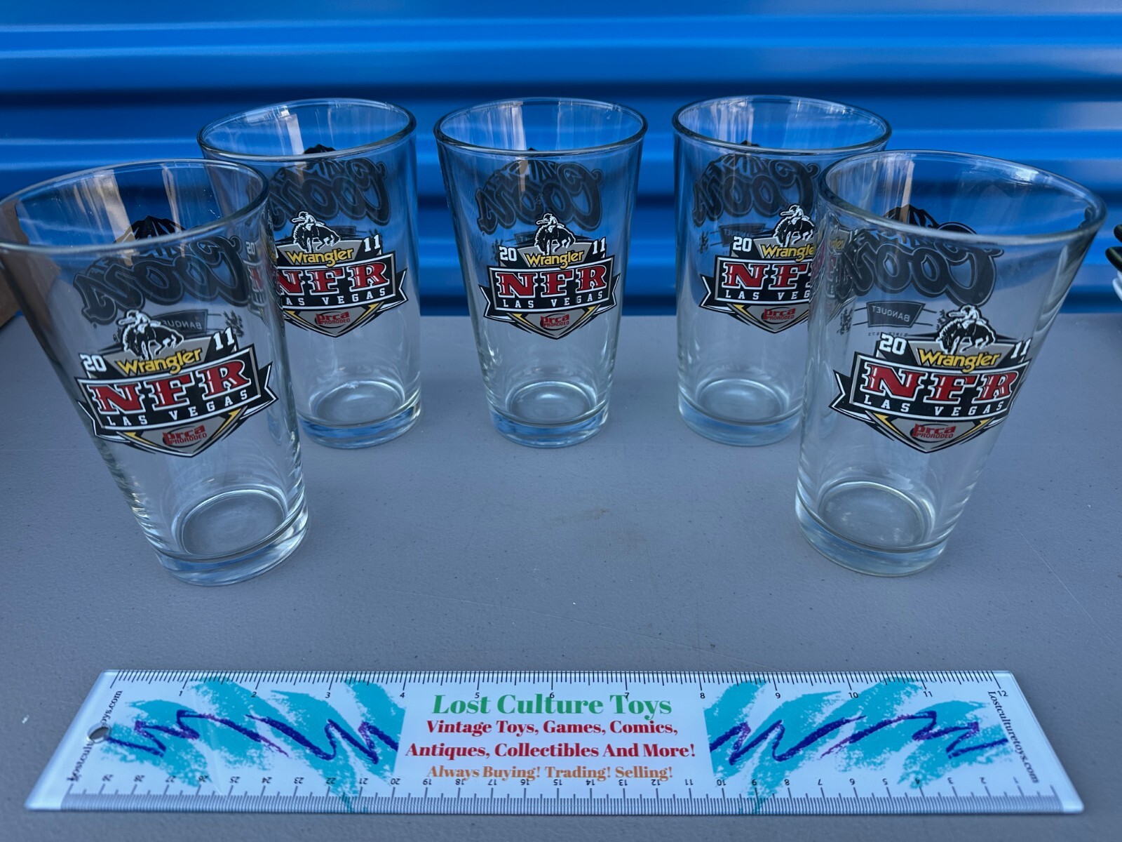2011 Wrangler NFR Las Vegas Coors Pint Glasses Lot Of 5