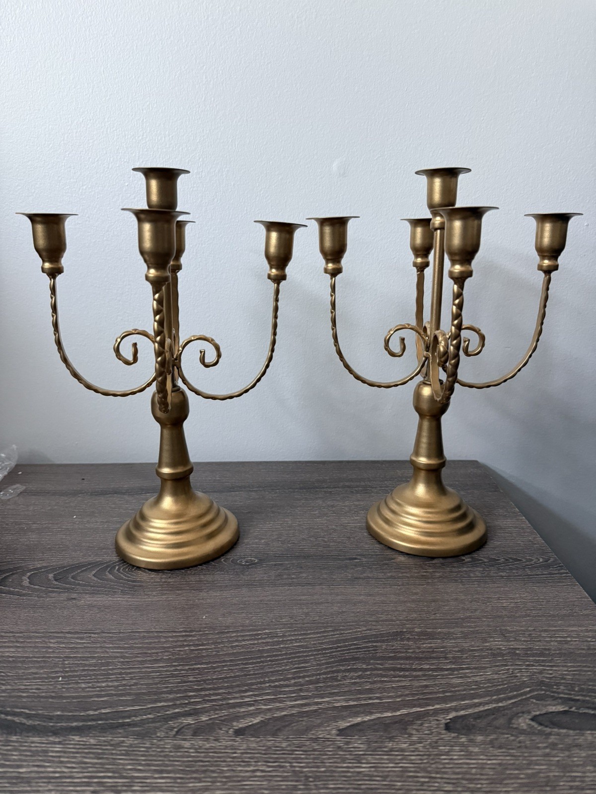 Elegant Gold Metal Candelabra (Set of 2) - Classic Home Accent 