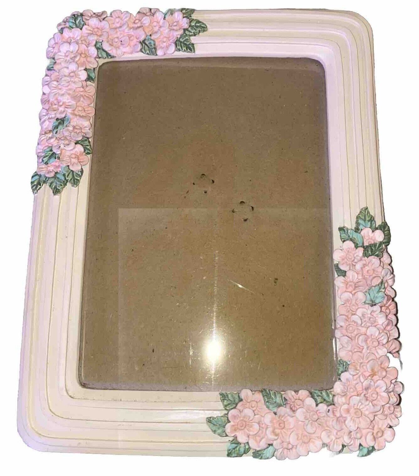 Vintage Floral 5x7 Picture Frame Table Top Pink Flowers