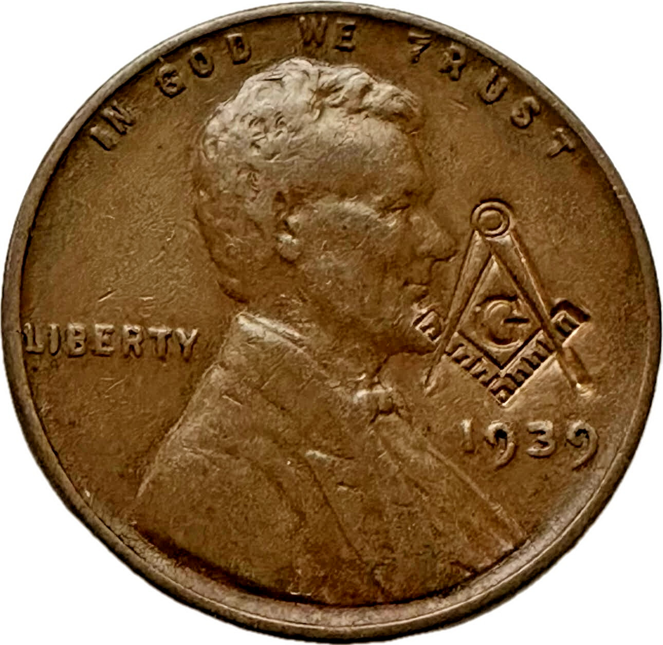 WWII 1939 OLD VINTAGE FREEMASON MASONIC COIN WWII 1939 OLD VINTAGE FREEMASON MASONIC COIN