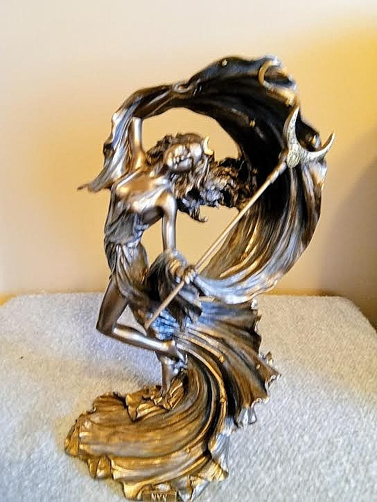 Nyx Goddess of Night Moon Goddess statue Veronese crescent moon Nyx Goddess of Night Moon Goddess statue Veronese crescent moon