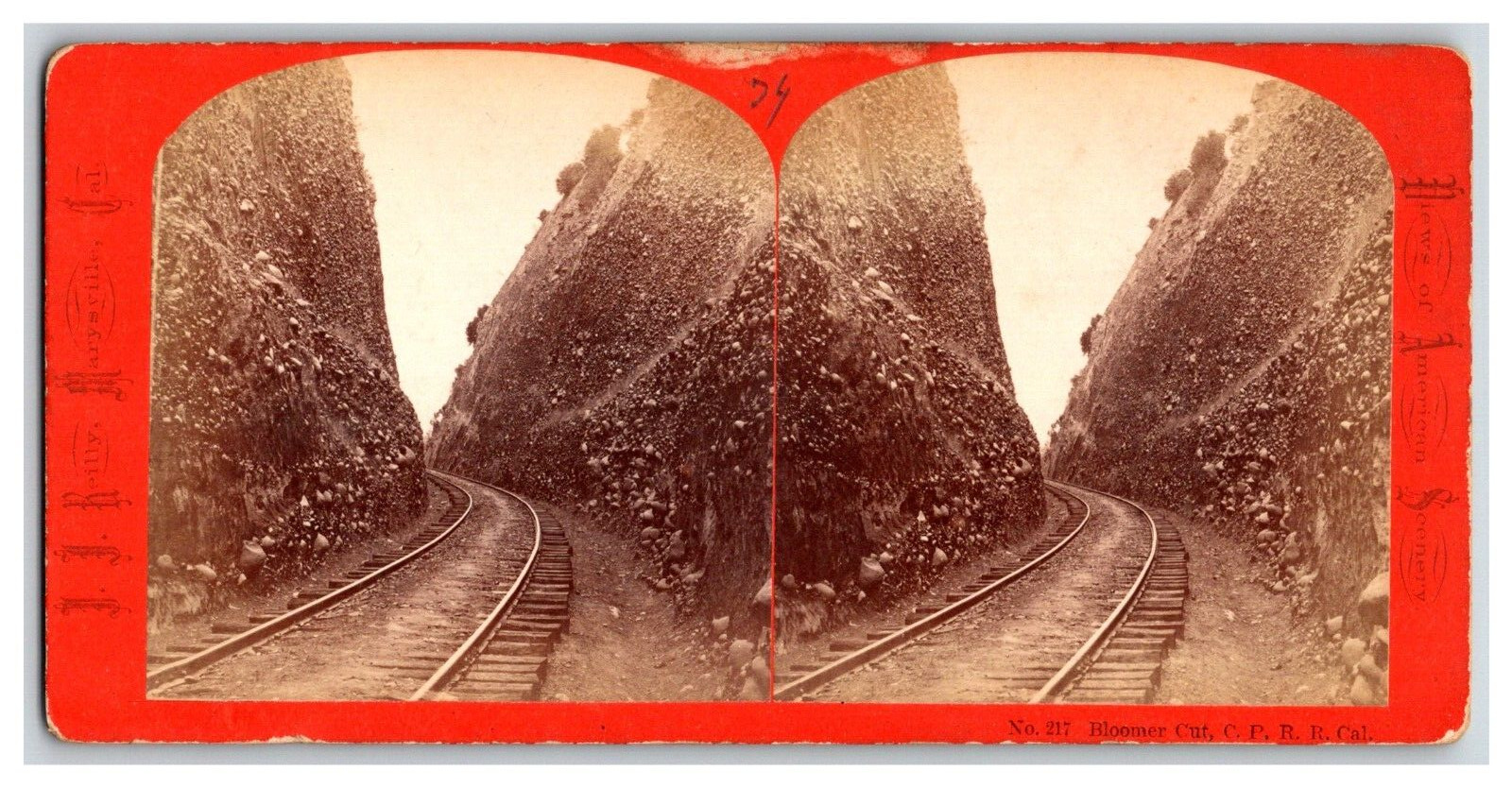 CALIFORNIA SV - CPRR - Bloomer Cut - JJ Reilly 1870s california pacific railroad