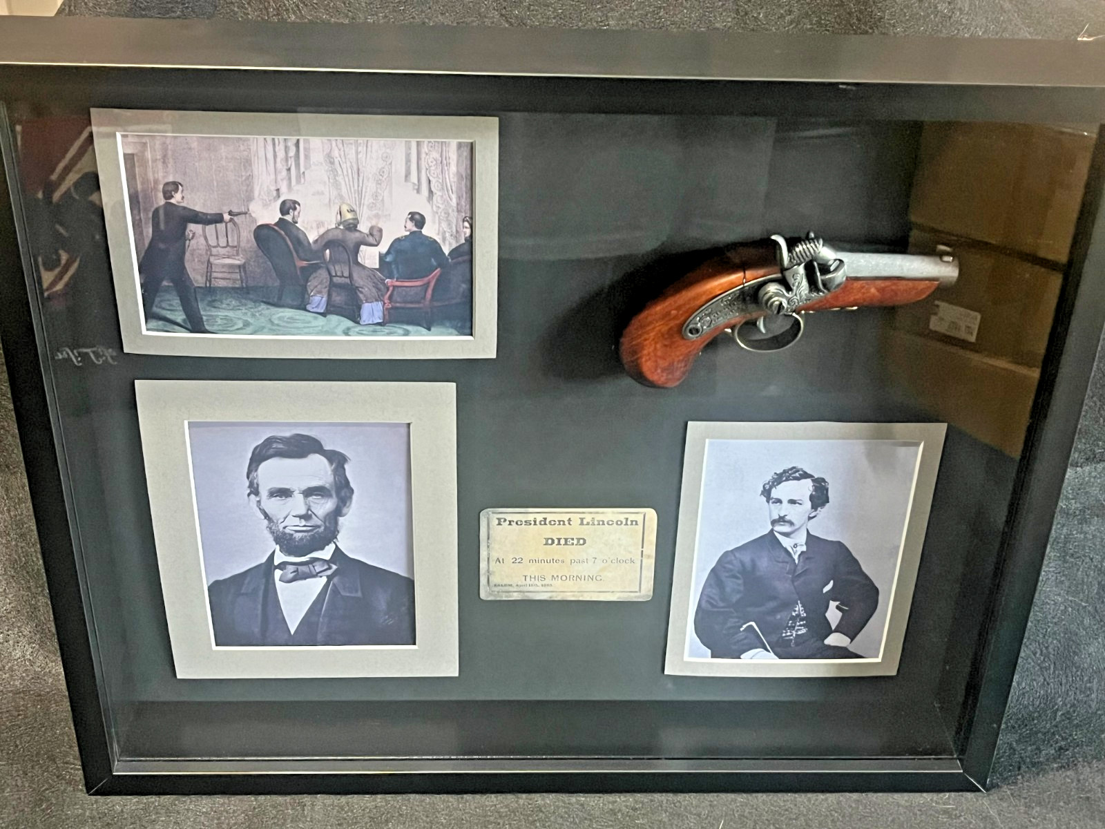 Lincoln & Booth Professionally Framed, Assassination Display Very Striking Lincoln & Booth Professionally Framed, Assassination Display Very Striking