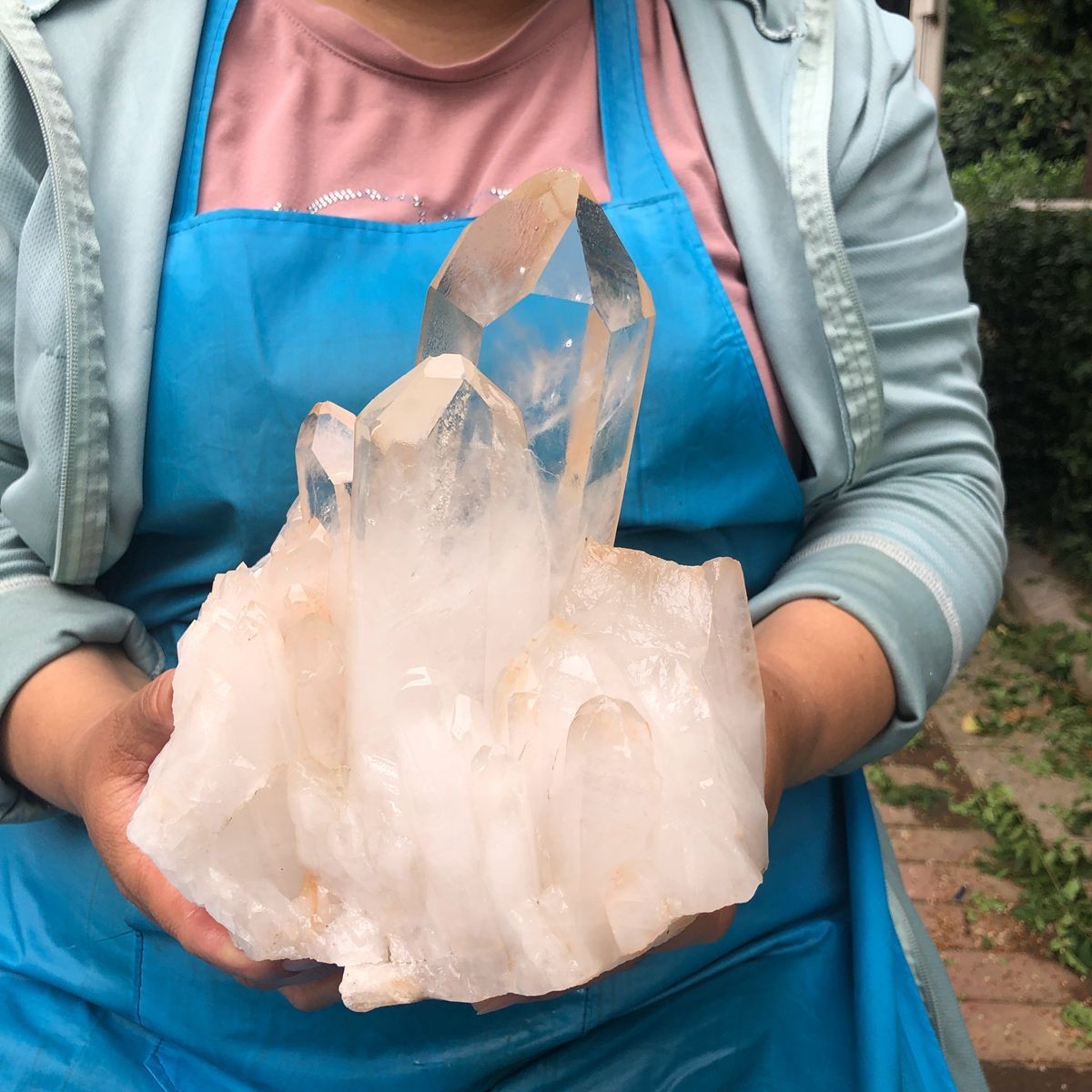 3400g HUGE Clear White Quartz Crystal Cluster Rough Specimen Healing Stone 5820