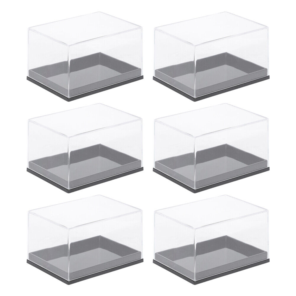 6Pcs acrylic storage containers Countertop Box Cube gems display box clear