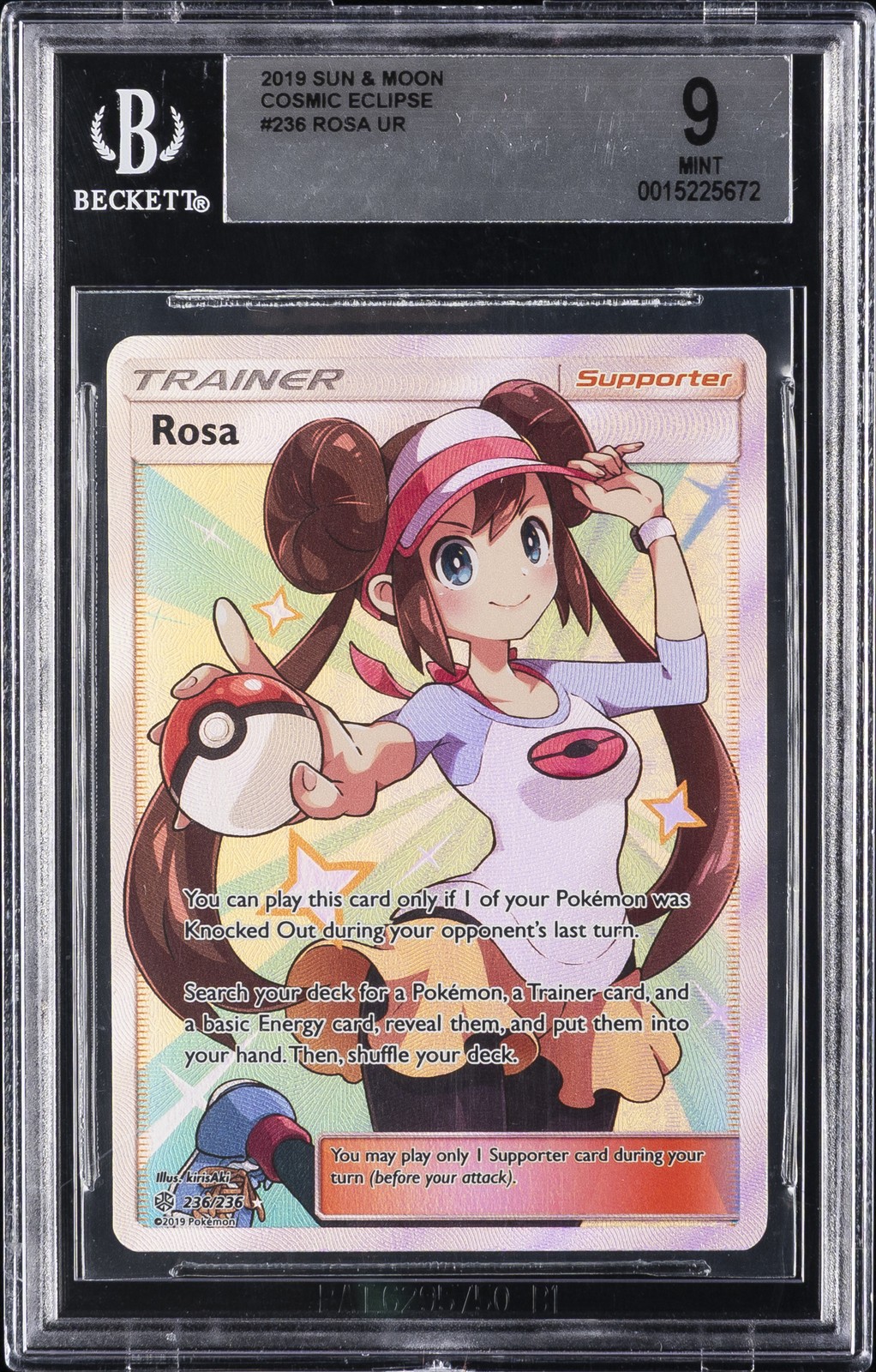 2019 SUN & MOON COSMIC ECLIPSE ULTRA RARE #236 ROSA BGS 9