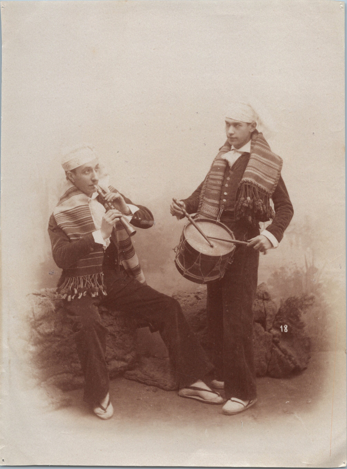 Portugal, Porto, musicians, vintage print, ca.1880 vintage print arge print
