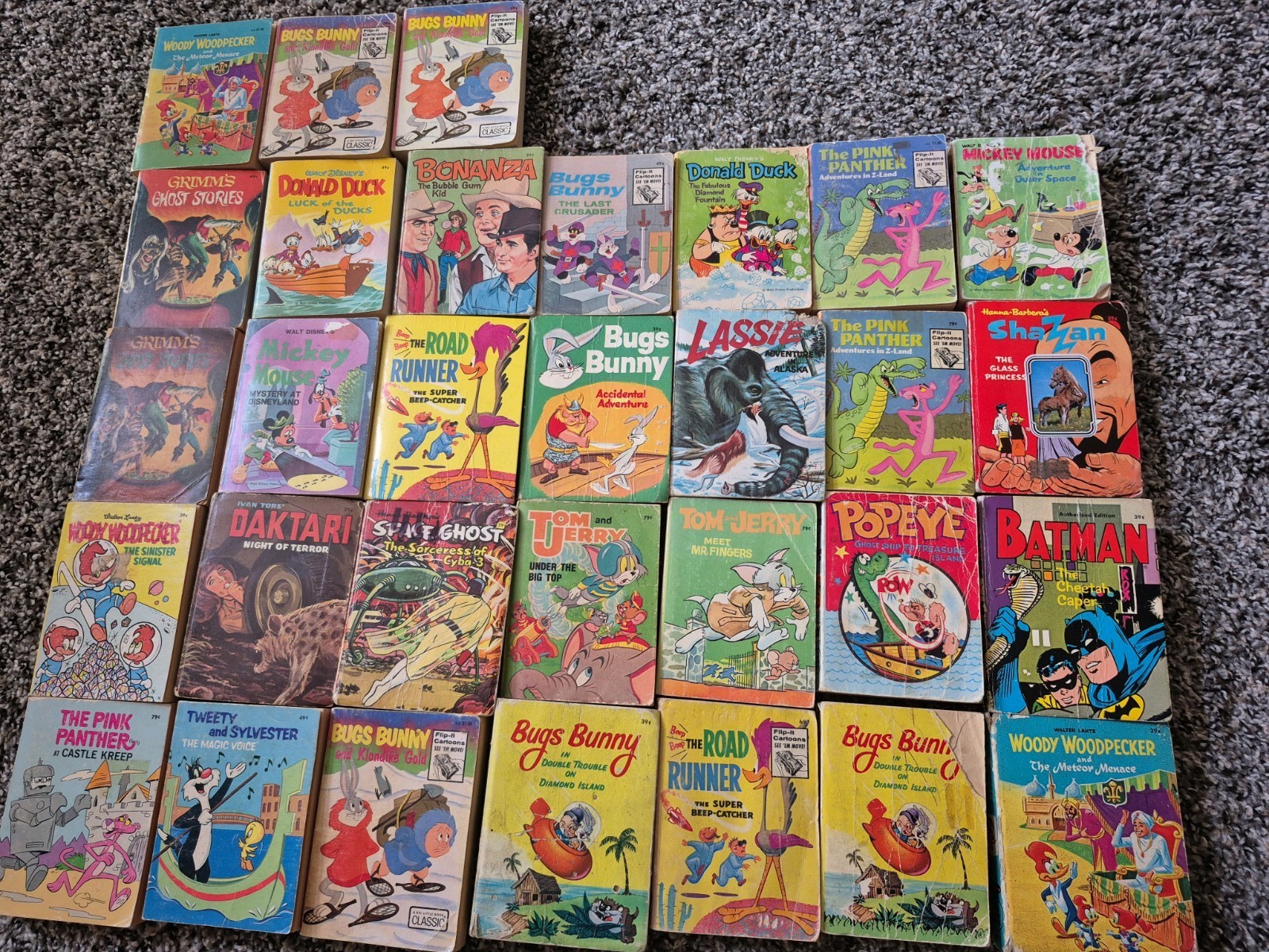 Big Little Books Vintage Collection Lot Mickey Mouse Batman Bugs Bunney Disney
