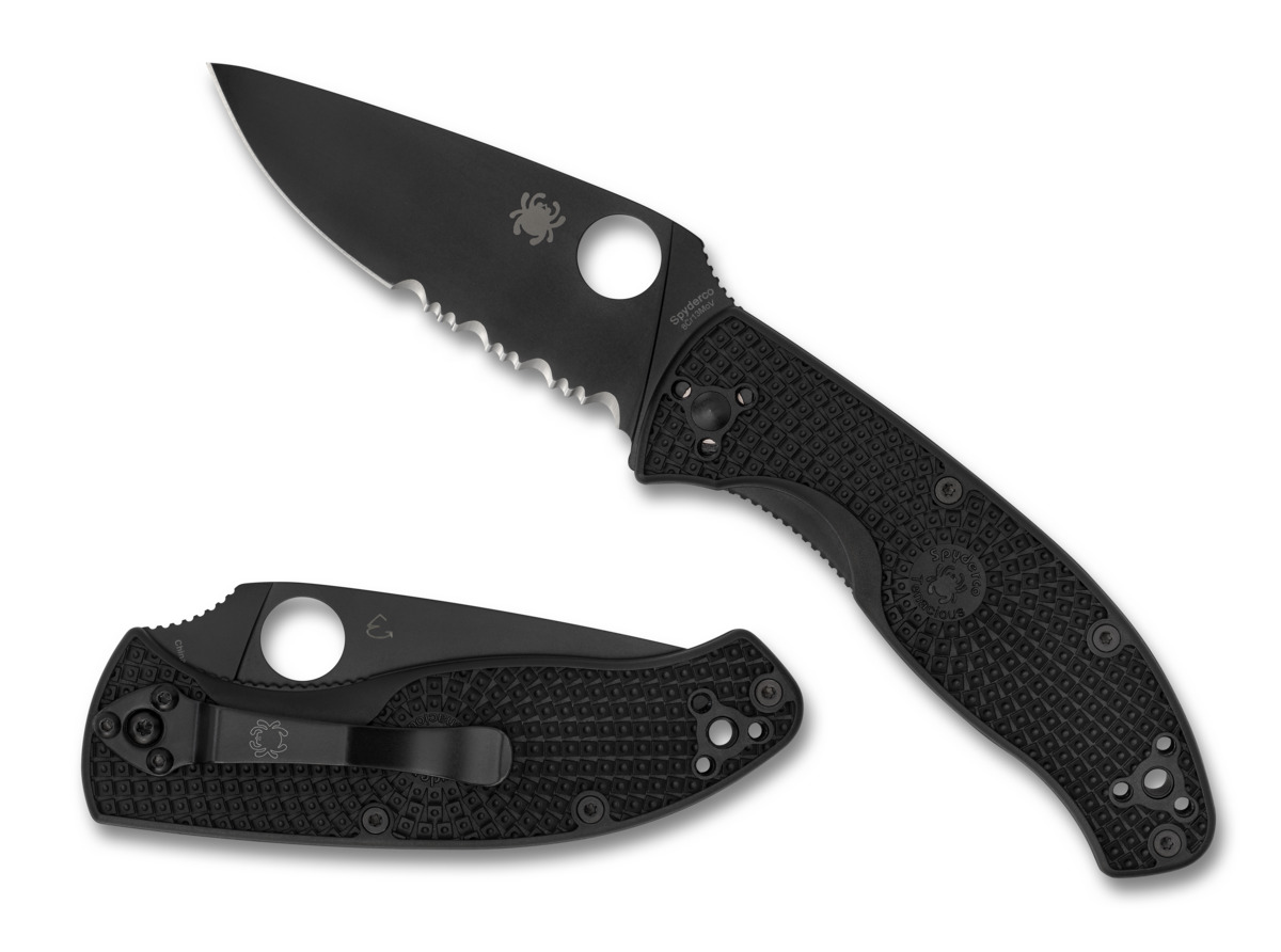 Spyderco Knives Tenacious Liner Lock C122PSBBK Black FRN Pocket Knife Stainless