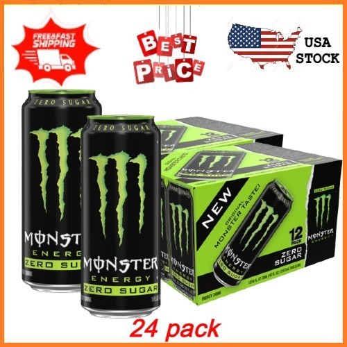 NEW 24 pack Monster Energy Zero Sugar, Sugar Free Energy Drink 16 Fl Oz FREESHIP NEW 24 pack Monster Energy Zero Sugar, Sugar Free Energy Drink 16 Fl Oz FREESHIP