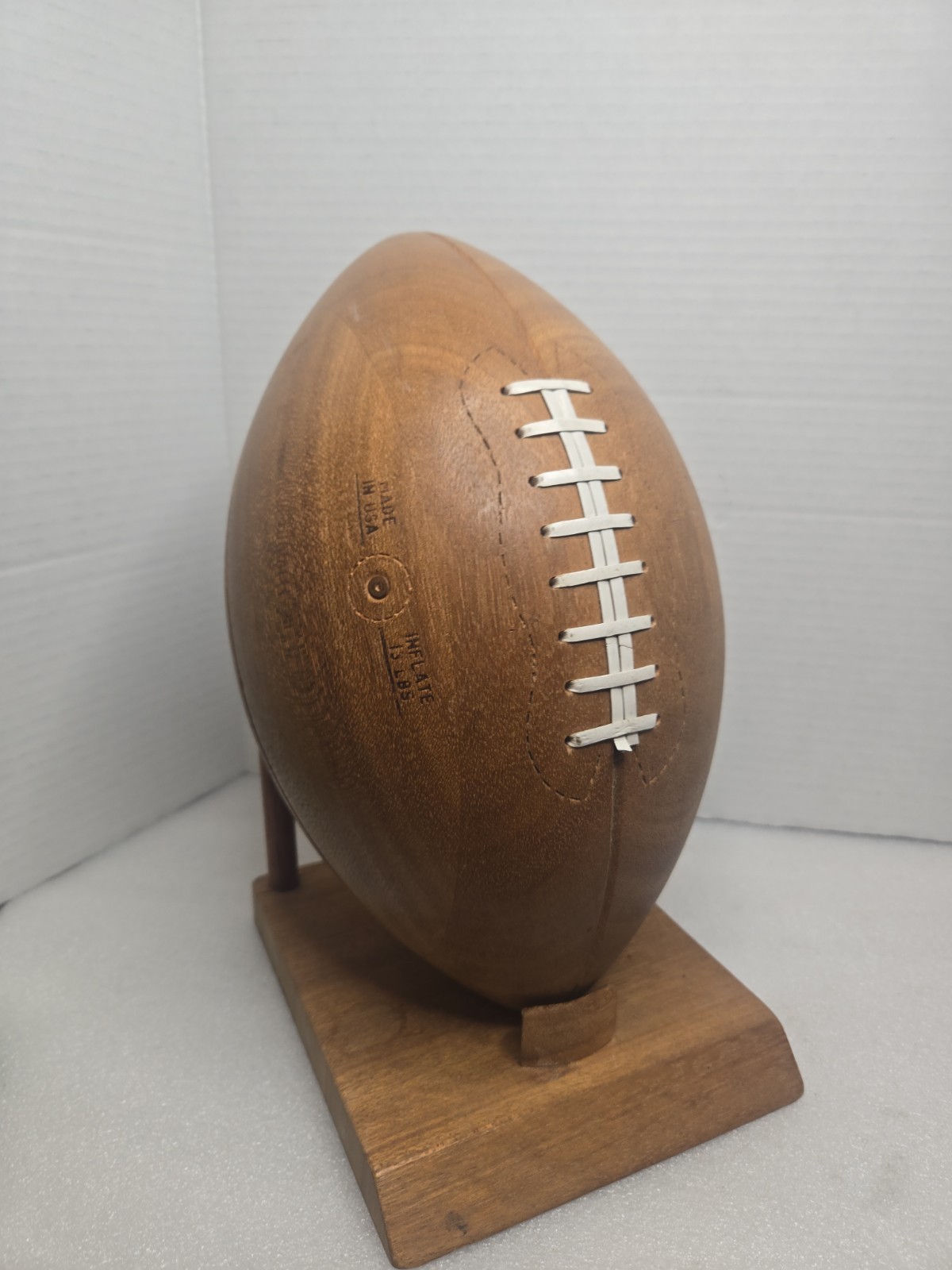vintage hand-turned wooden football Made N The USA 1984 by Duane Blake #87 6½lb vintage hand-turned wooden football Made N The USA 1984 by Duane Blake #87 6½lb