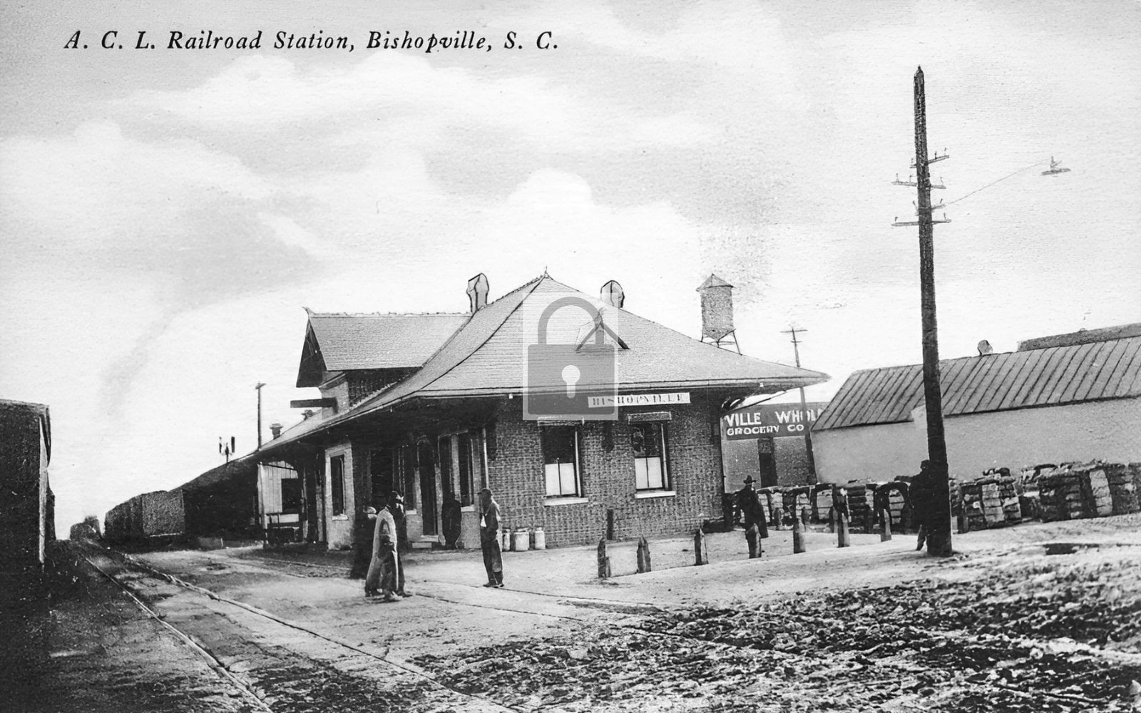 Railroad Train Station Depot Bishopville South Carolina SC - Reprint