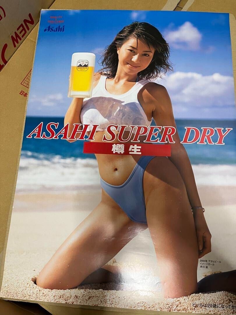 2000 Asahi BEER Advertising Poster Haruka Igawa Vintage Swimsuit