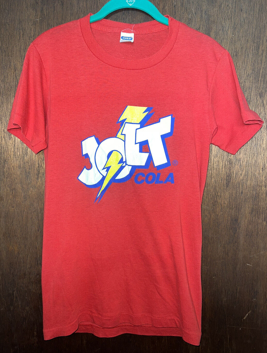 Vintage Jolt Cola Red T-Shirt Medium USA Single Stitch -FITS LIKE EXTRA SMALL-