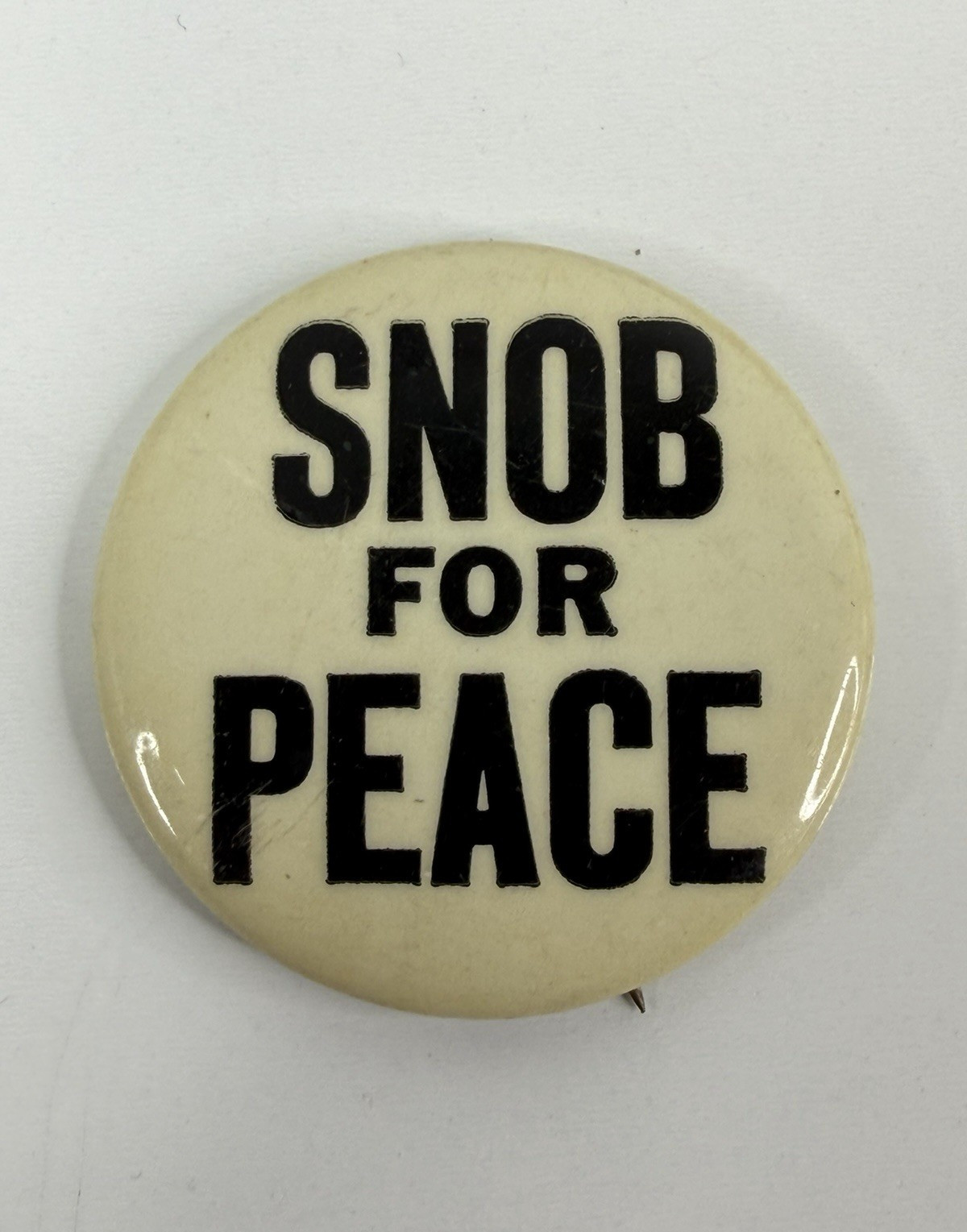 Vintage Anti War SNOB For Peace Pinback Button