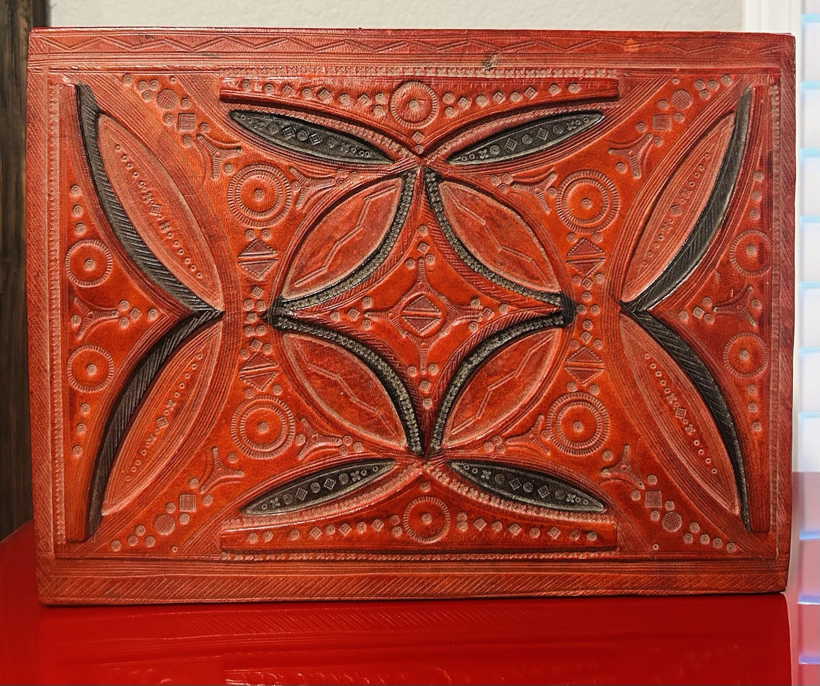 African Tuareg Leather Box African Tuareg Leather Box