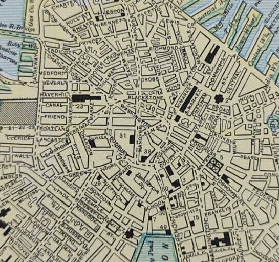 Vintage 1897 BOSTON MASSACHUSETTS Map 11