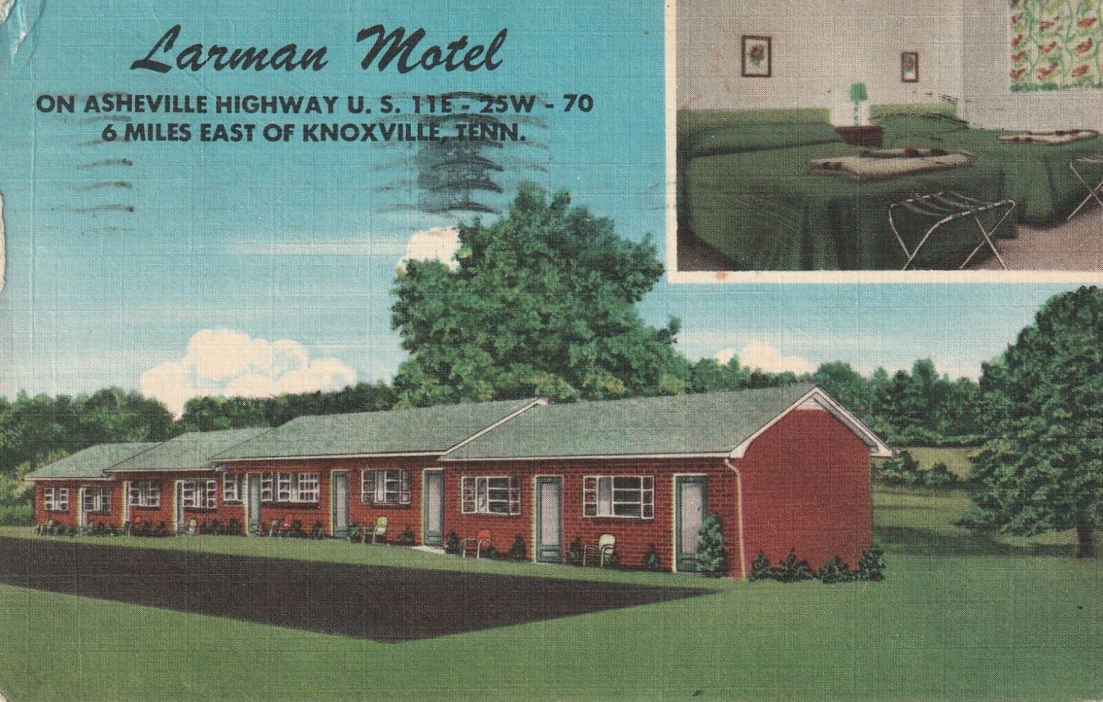 1950s Larman Motel,  Strawberry Plains, Tenn., Early Motel, Knoxville,. 1136