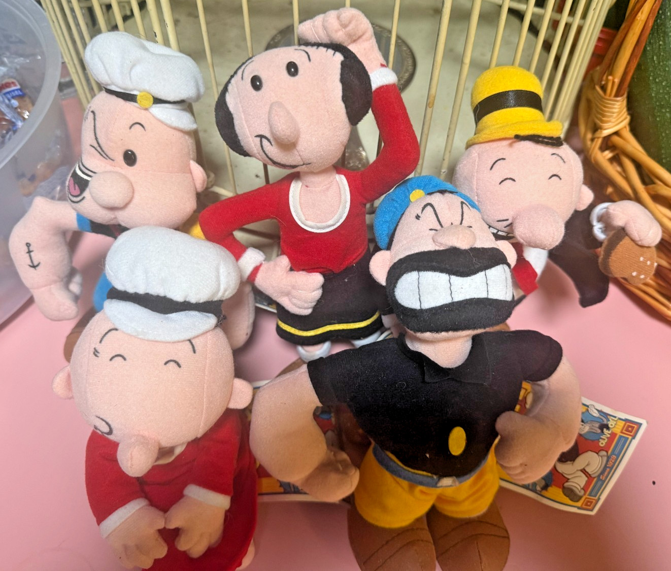 Popeye and Olive Oyl Lot of 5 Plush Dolls with Tags Attached Popeye and Olive Oyl Lot of 5 Plush Dolls with Tags Attached