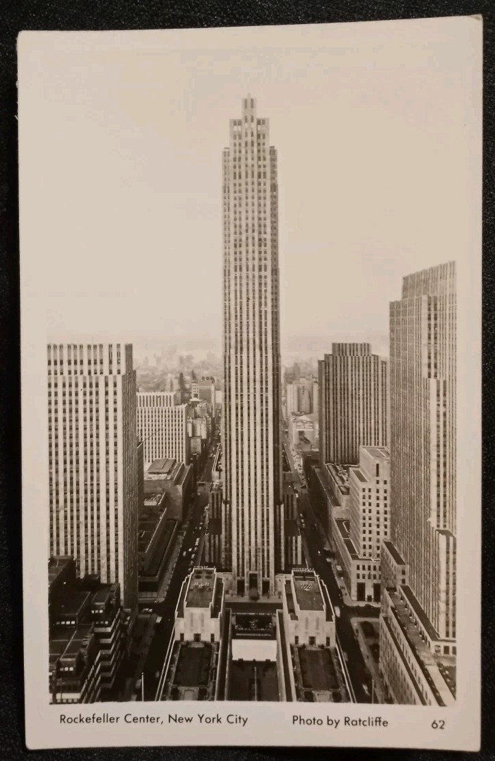 RPPC 1940s Rockefeller Center New York City, New York Ratcliffe Photo Postcard