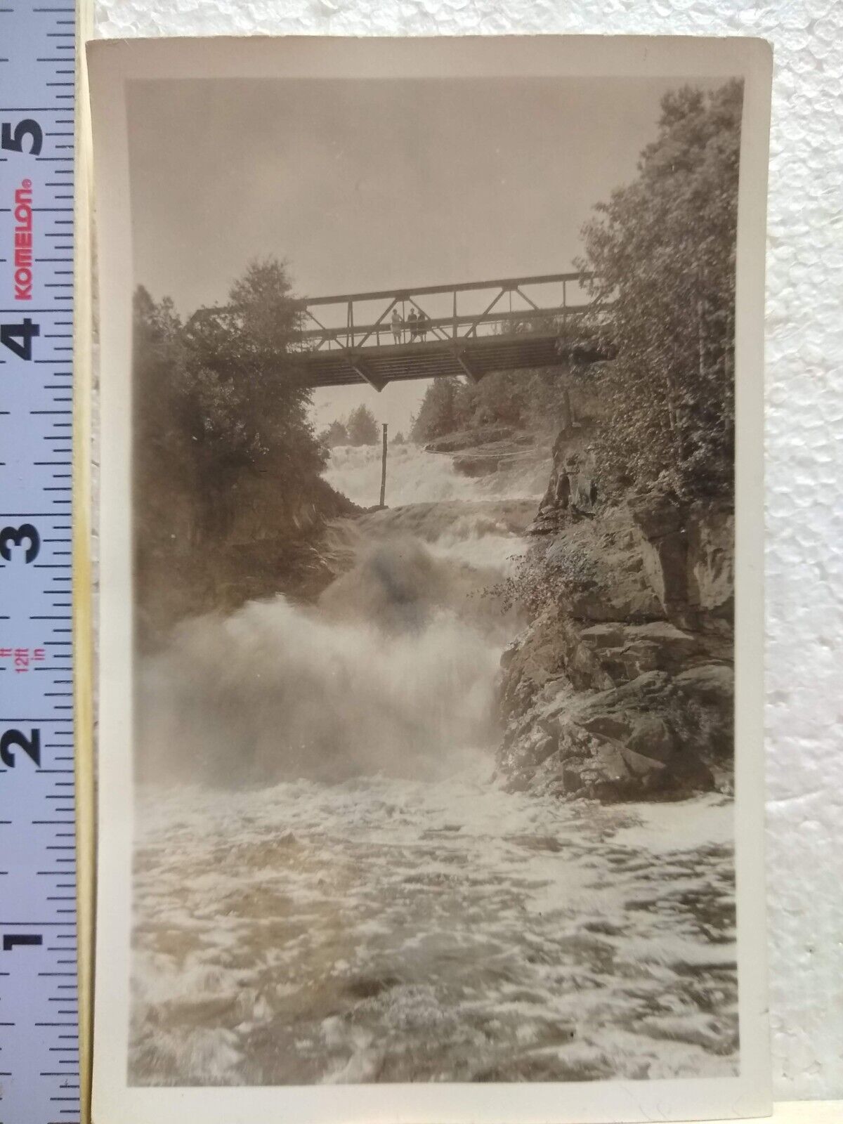 Postcard Vintage/Old Picture of A Bridge & Rapids RPPC