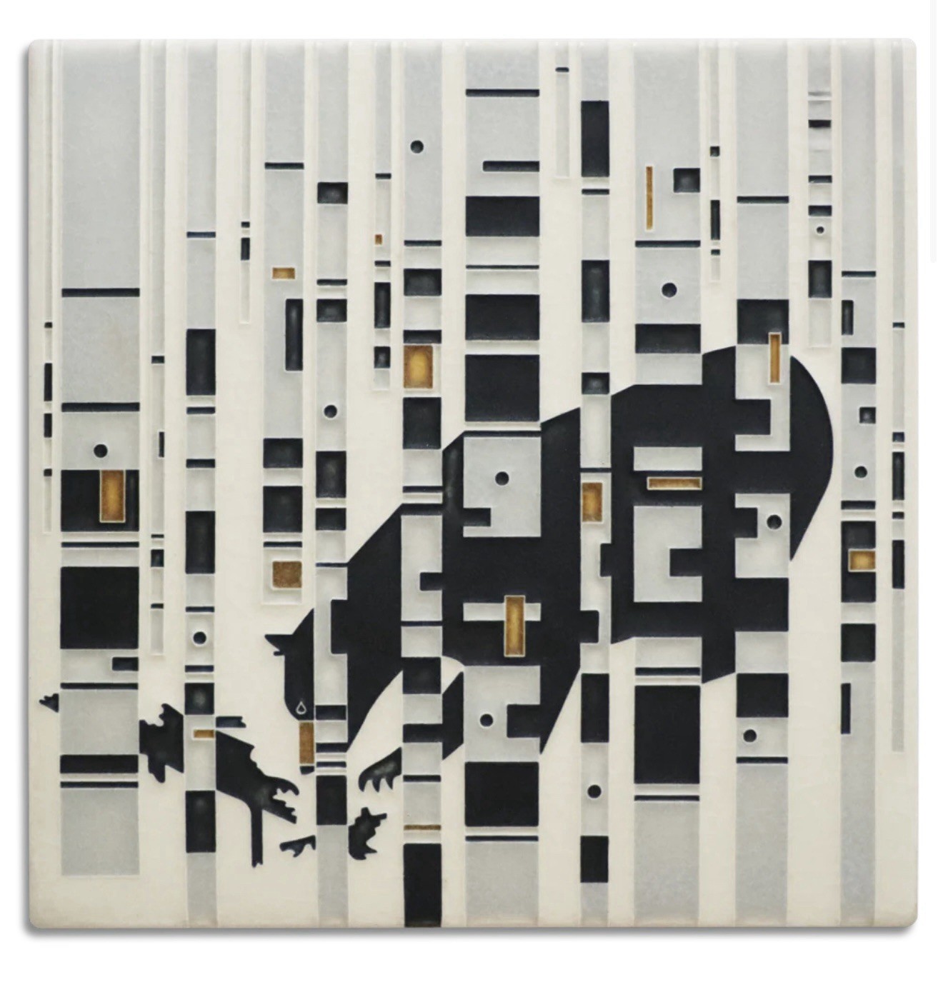 Motawi Tileworks 8x8 Bear In Birches