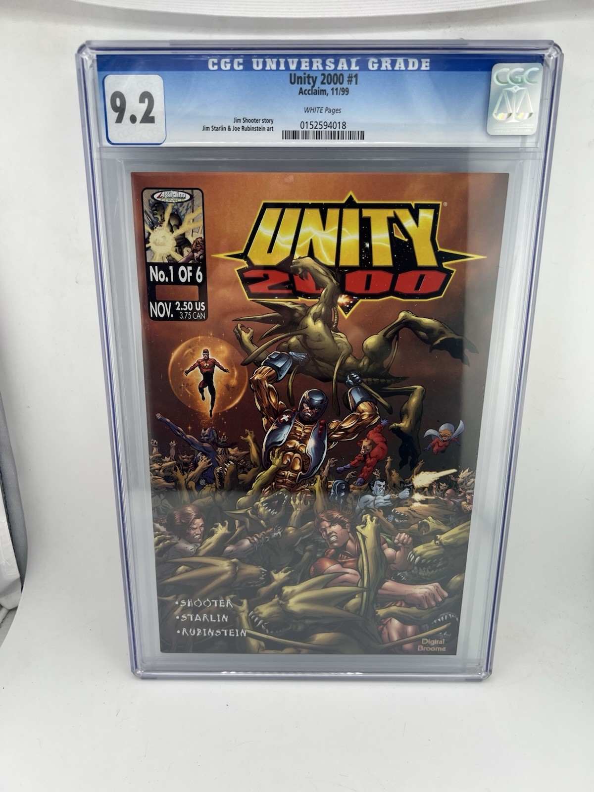 Unity 2000 #1 CGC 9.2 White Pages 1999 Valiant Acclaim Magnus X-O Bloodshot Unity 2000 #1 CGC 9.2 White Pages 1999 Valiant Acclaim Magnus X-O Bloodshot
