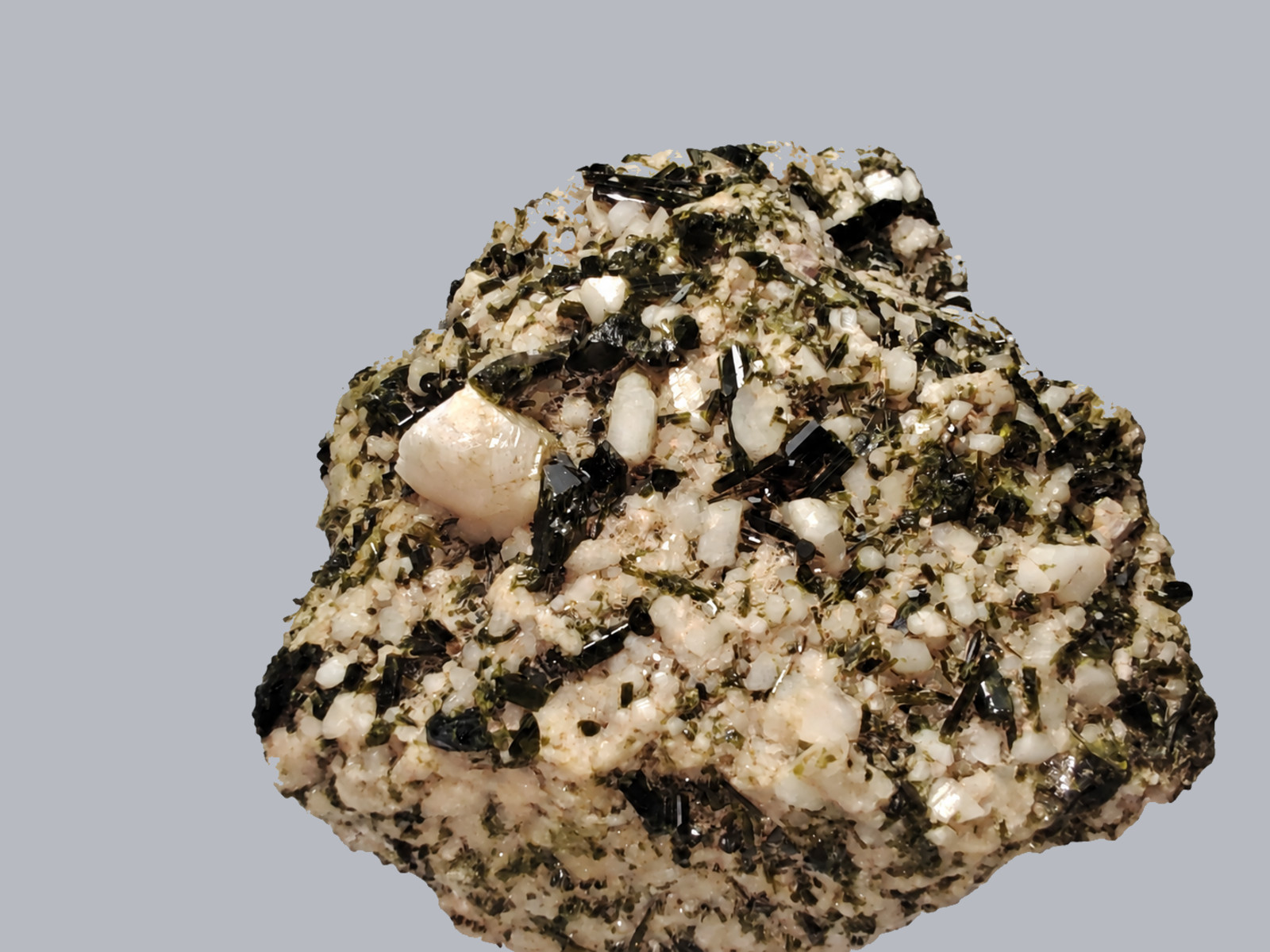 Tourmaline with Calcite--Unknown location Tourmaline with Calcite--Unknown location