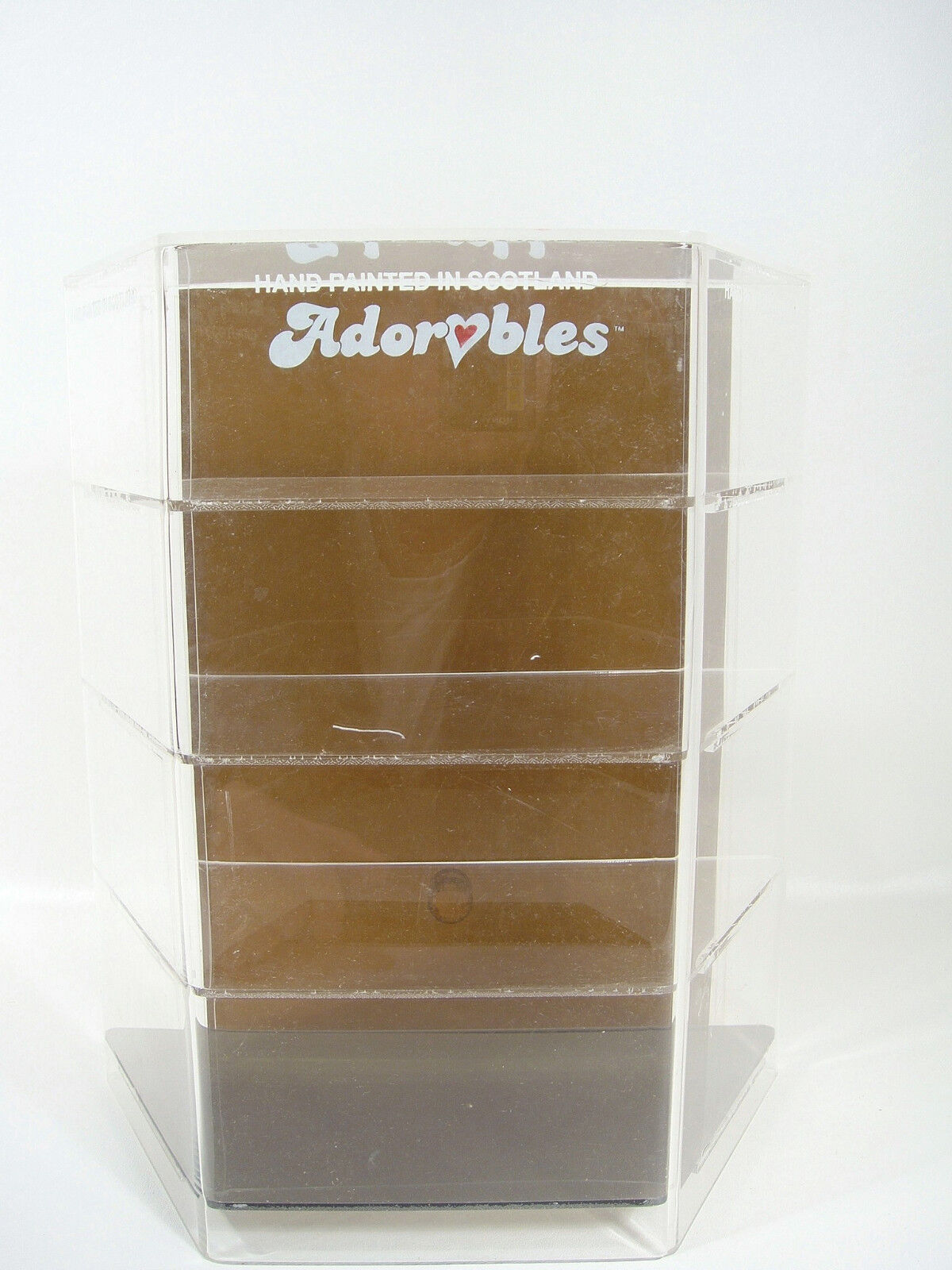 Vtg Adorables Acrylic Store Display Case Peter Fagan Figurine Point Of Purchase