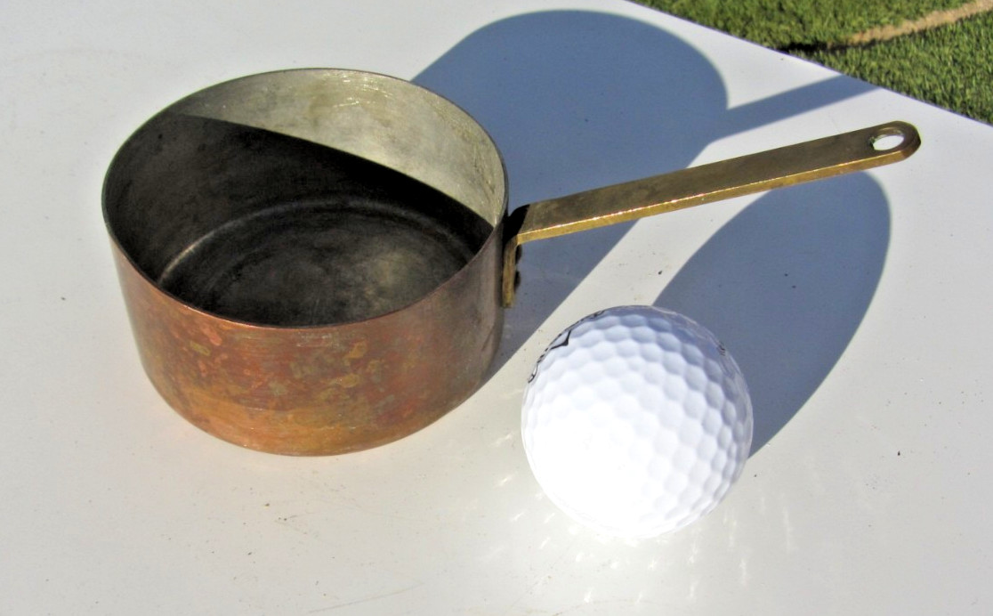 Vintage Copper Small Pot Brass Handle | Bazar Francais New York 666