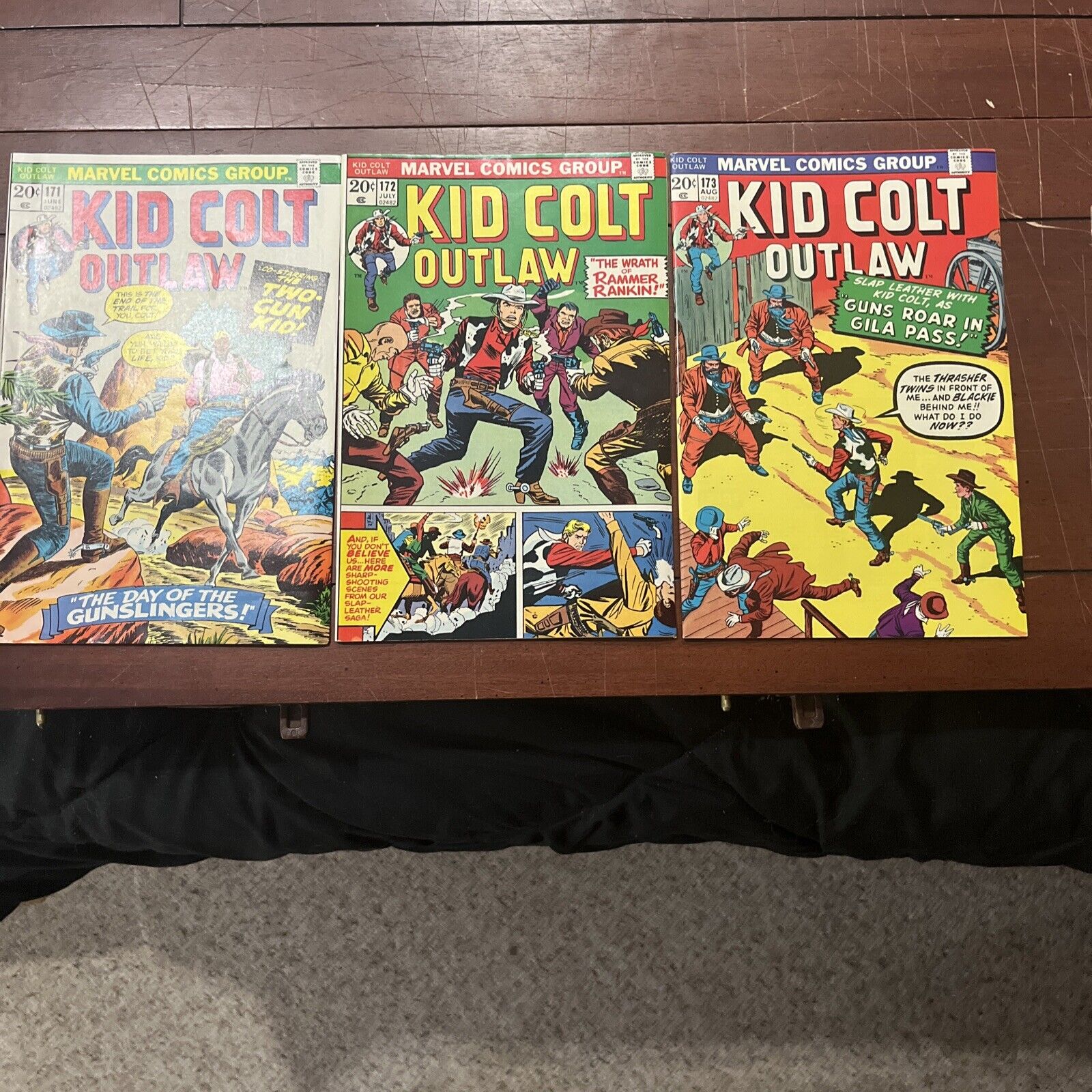 (3) Lot Of KID COLT OUTLAW #171 #172 #173 1973 Vintage Western Marvel Comics NM