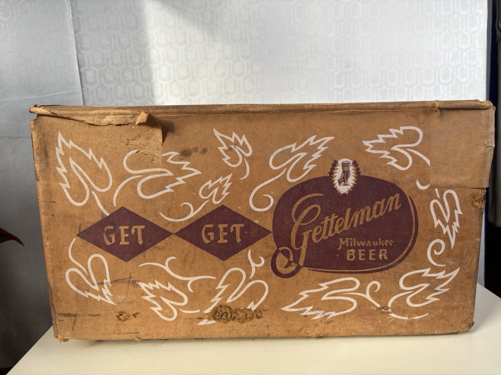 Vintage Gettelman Beer Cardboard Box Case 24