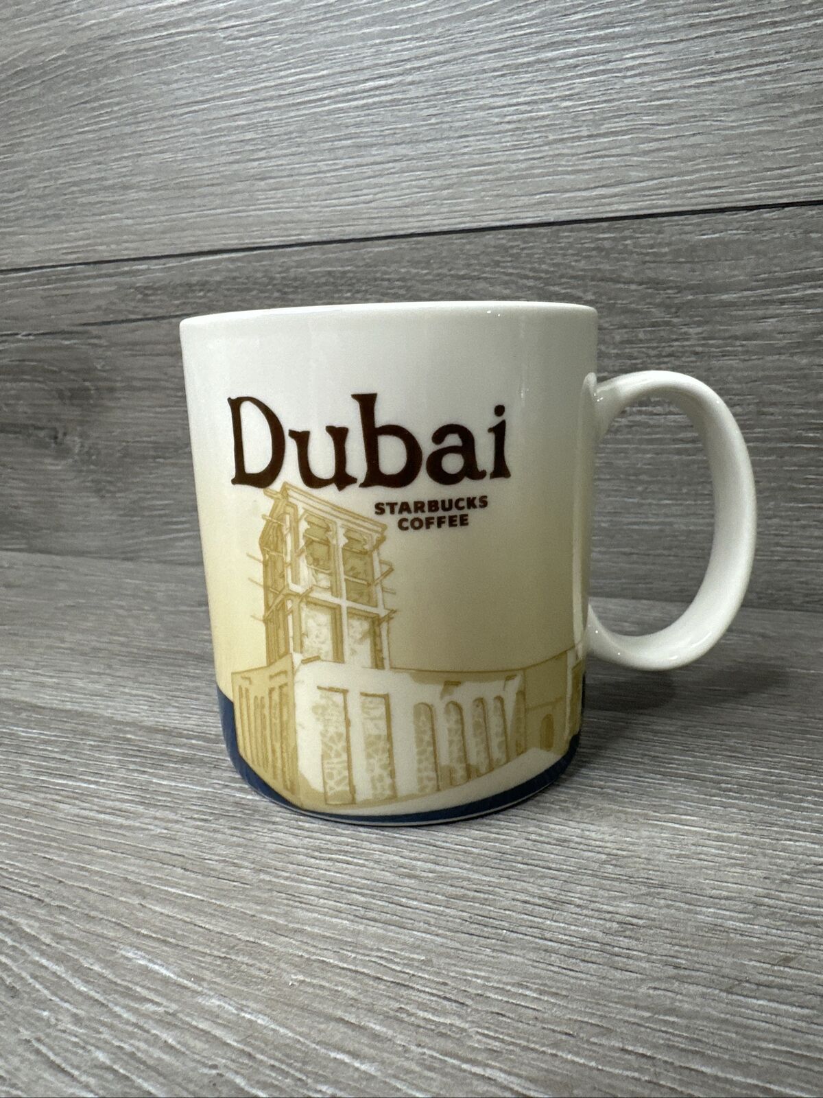 Starbucks Dubai Global Icon Collectors Series Coffee Tea Mug 2014 Blue Interior