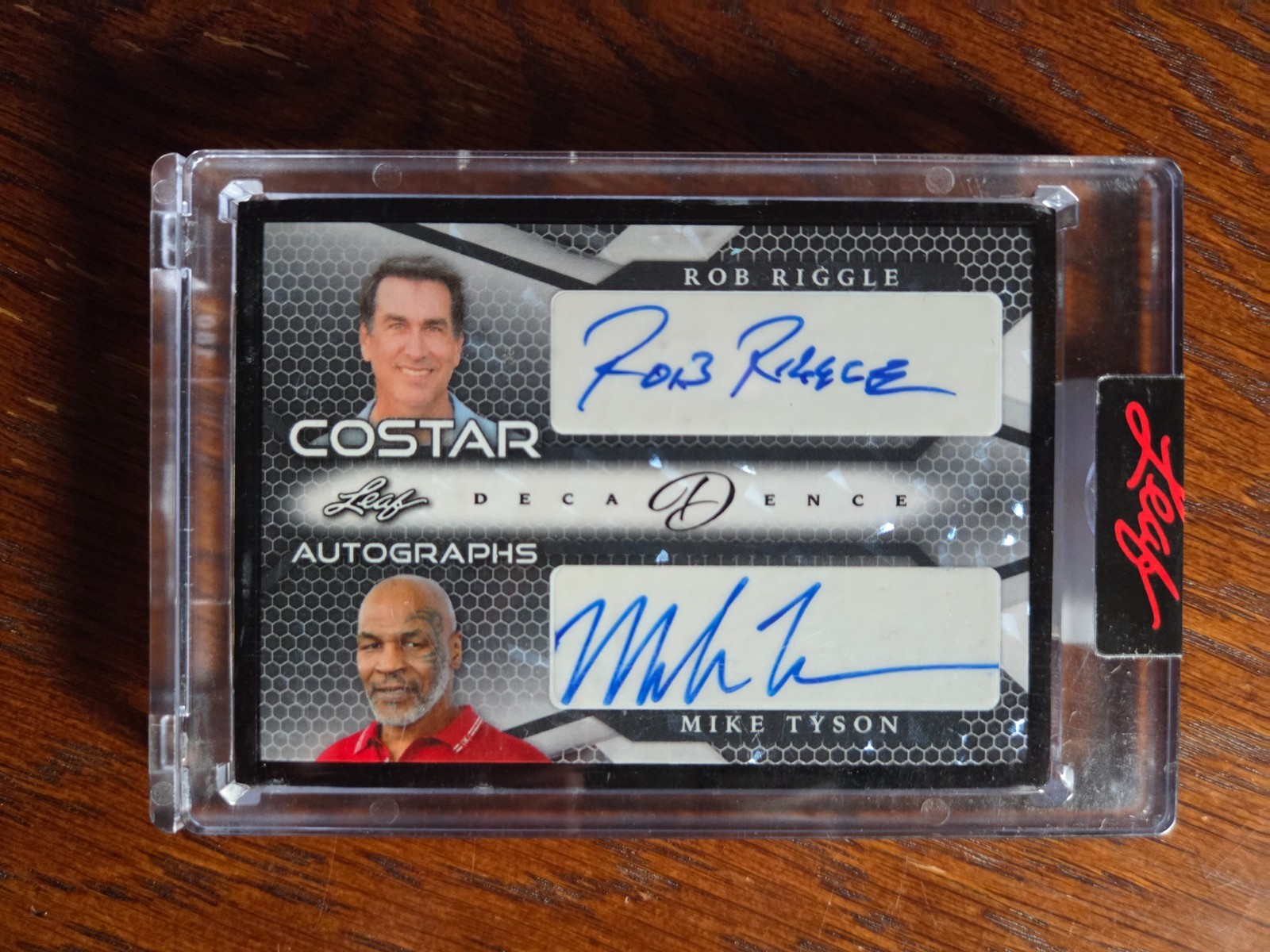 2023 Leaf Decadence Costar Autographs Mike Tyson Rob Riggle Dual Auto /7
