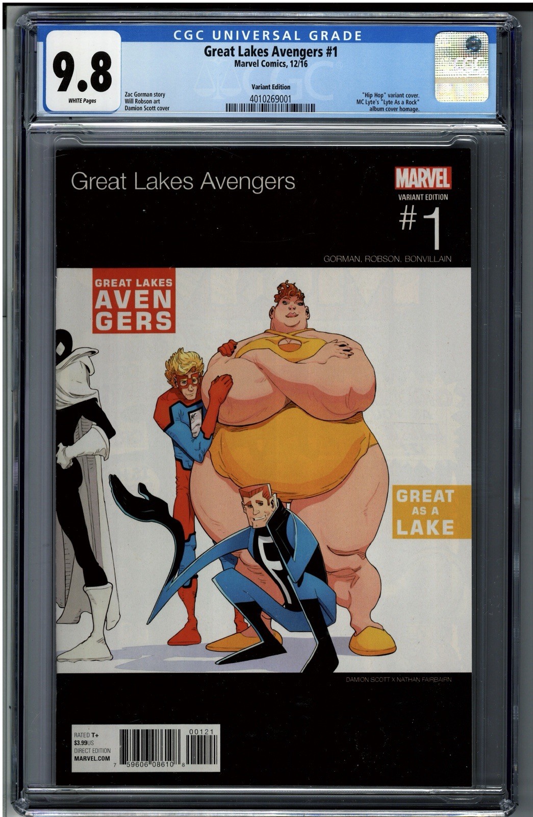 GREAT LAKES AVENGERS 1 CGC 9.8 Hip Hop Variant Damion Scott MC Lyte’s As A Rock GREAT LAKES AVENGERS 1 CGC 9.8 Hip Hop Variant Damion Scott MC Lyte’s As A Rock