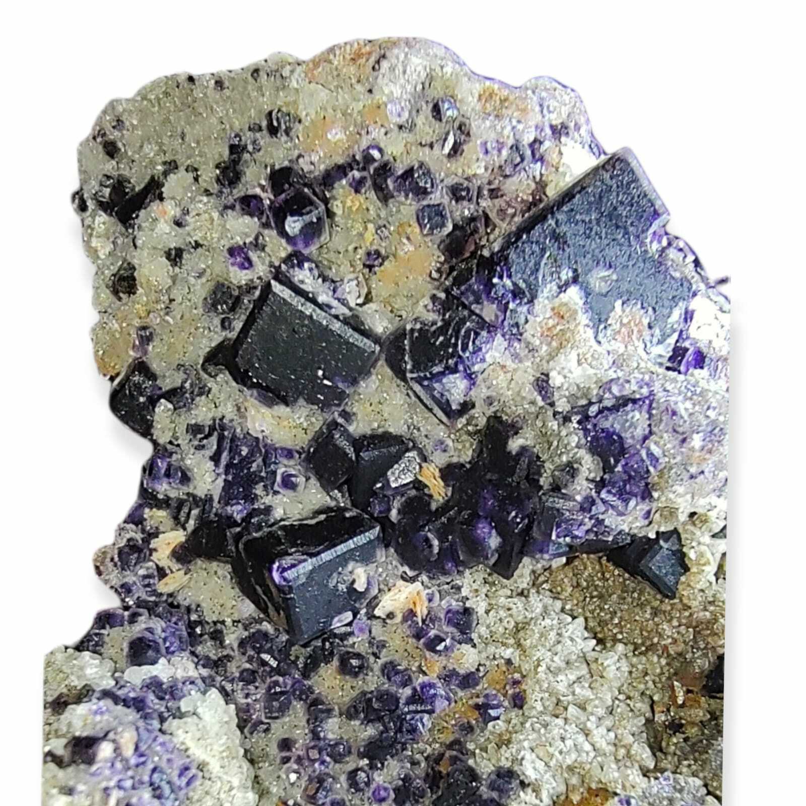 165 g Natural Purple Cubic FLUORITE Quartz Crystal Cluster Mineral Specimen