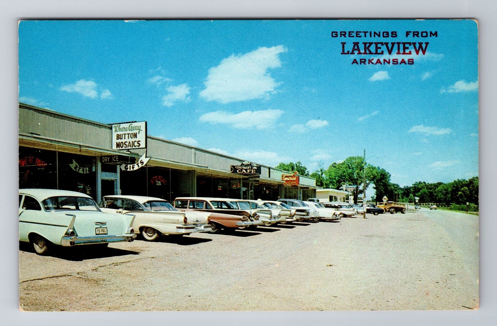 Lakeview AR-Arkansas, Business District, Antique, Vintage Souvenir Postcard