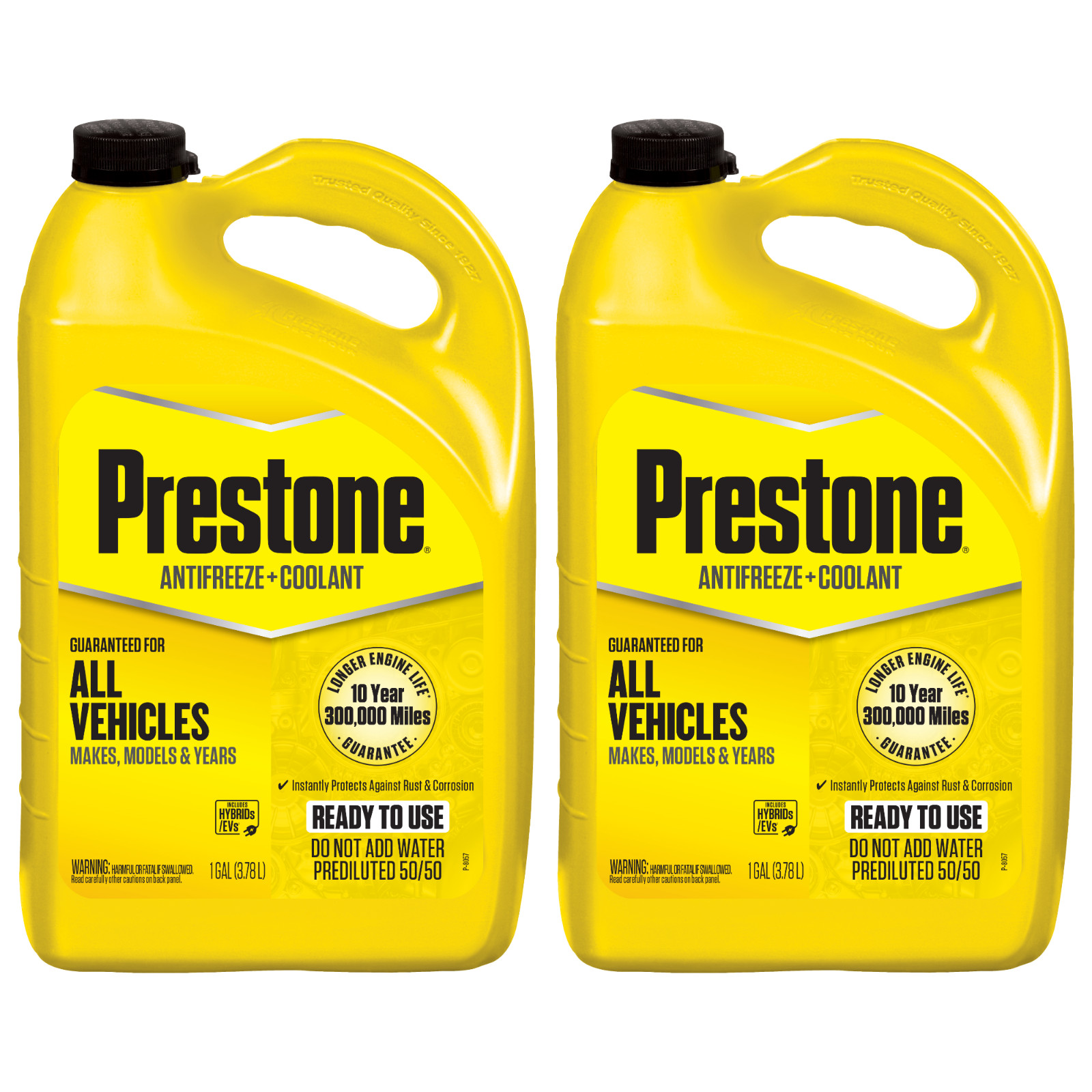 Prestone Universal Antifreeze + Coolant 50/50 Prediluted 2 x 1 Gallon Prestone Universal Antifreeze + Coolant 50/50 Prediluted 2 x 1 Gallon
