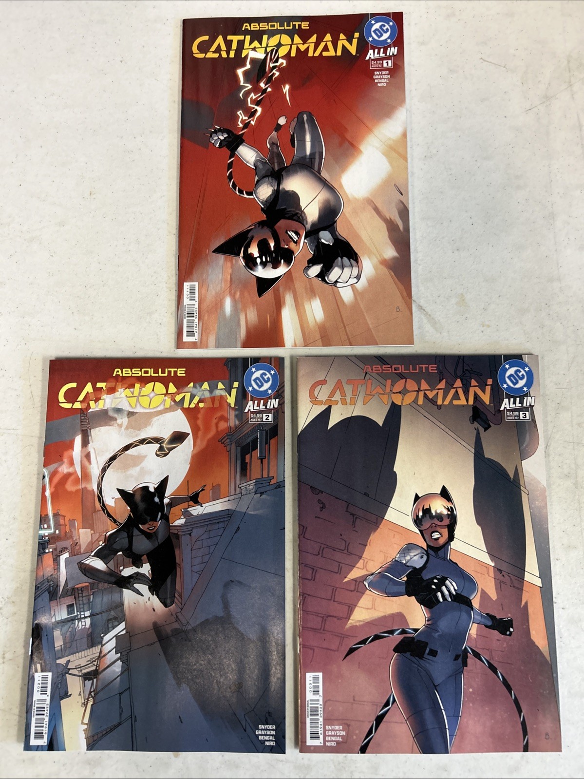 Absolute Catwoman #1-3 Bengal Main Cover A 1st Print Set / Lot 1 2 3 DC 2026