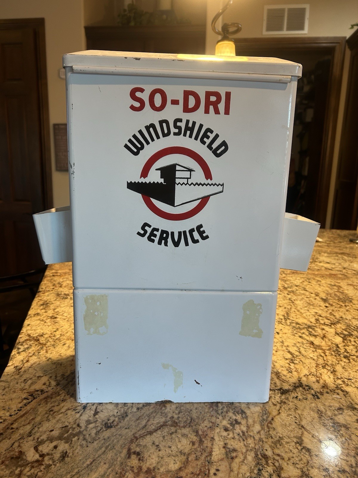 Vintage SO-DRI Windshield Service Gas Station Metal Paper Towel Dispenser