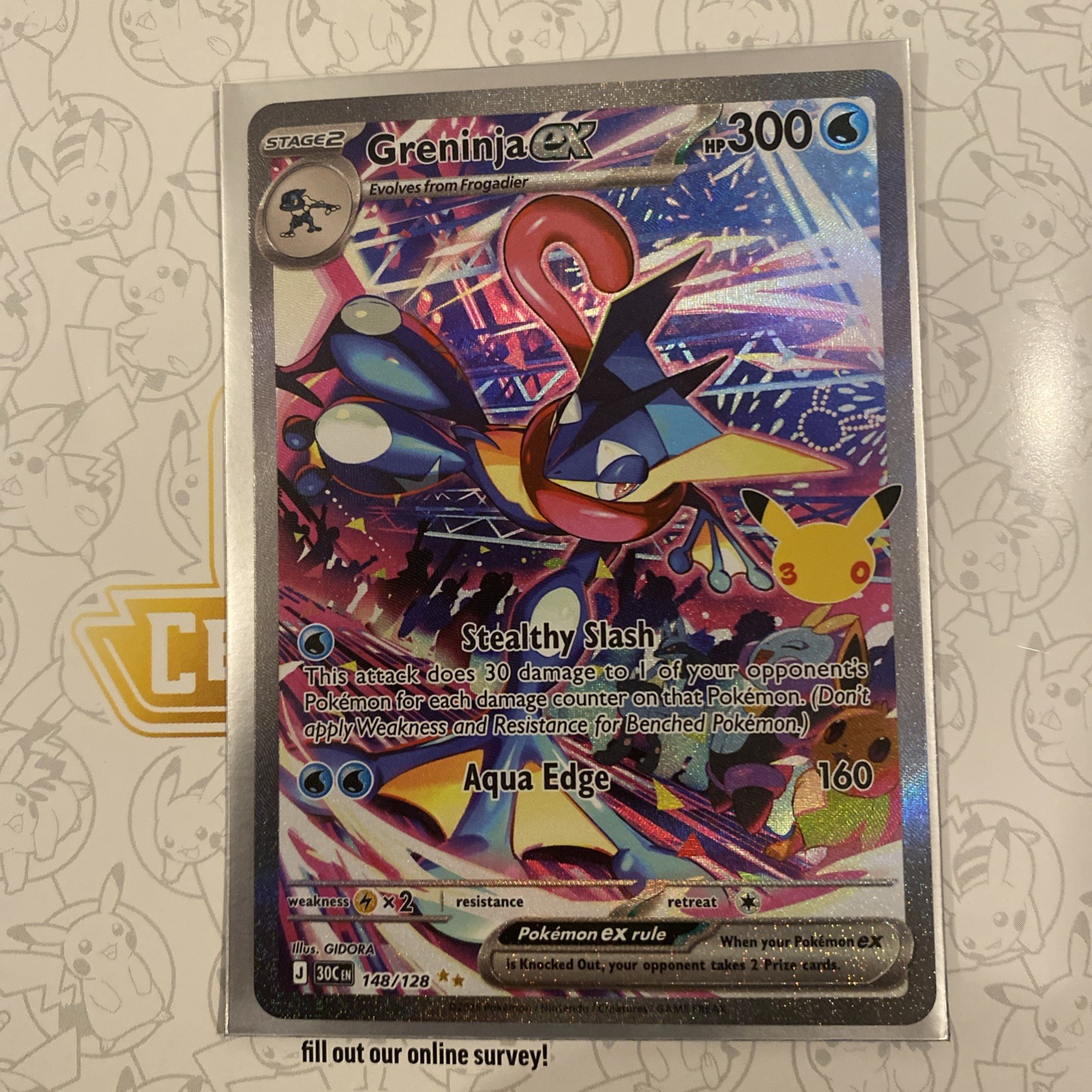 30th Celebration Greninja Ex 148/128 SIR Pokémon TCG NM Pack Fresh 30th Celebration Greninja Ex 148/128 SIR Pokémon TCG NM Pack Fresh